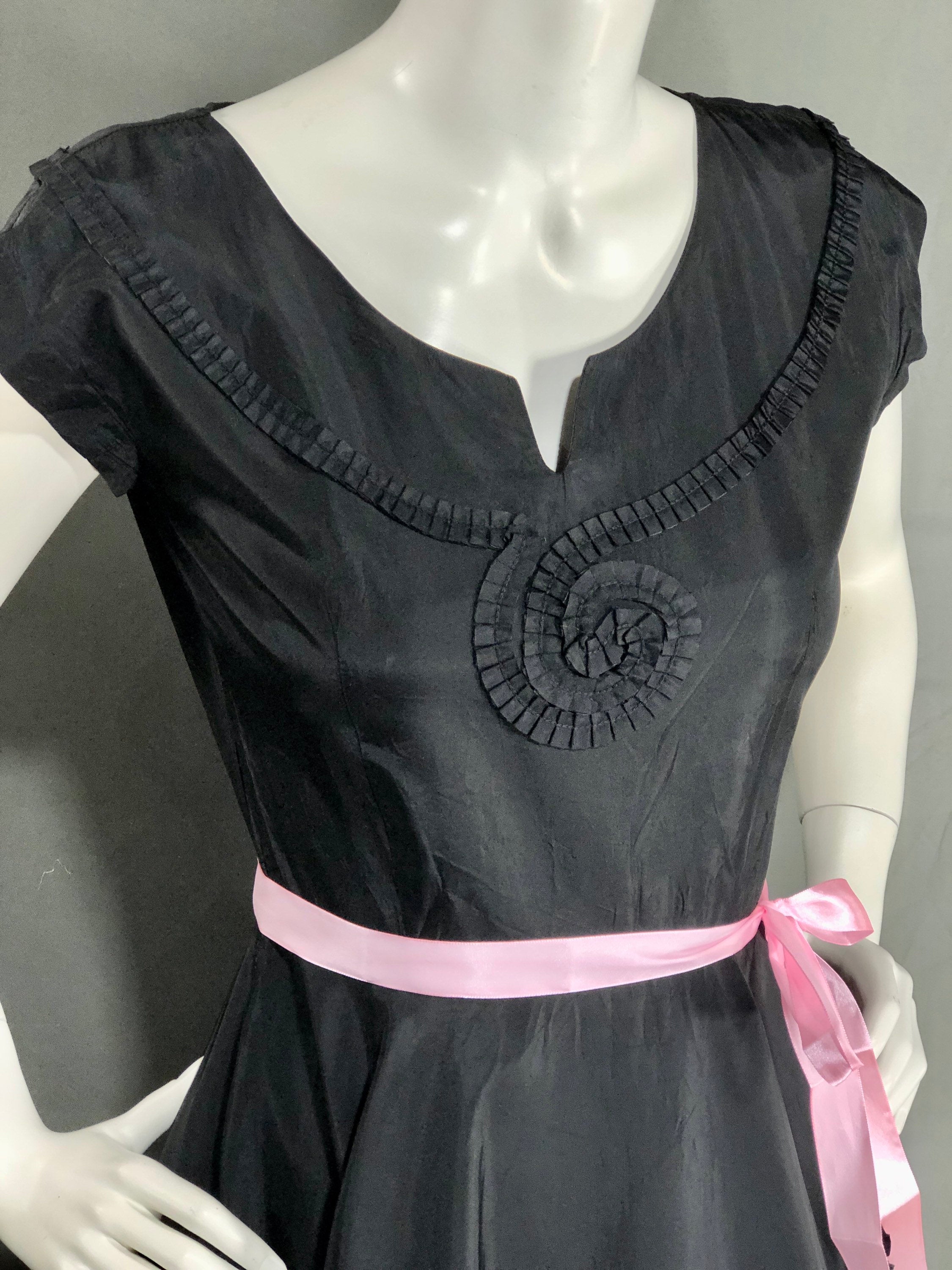 40s Cocktail Dress Dress 40s Vintage Black Taffeta Party Evening Dress
