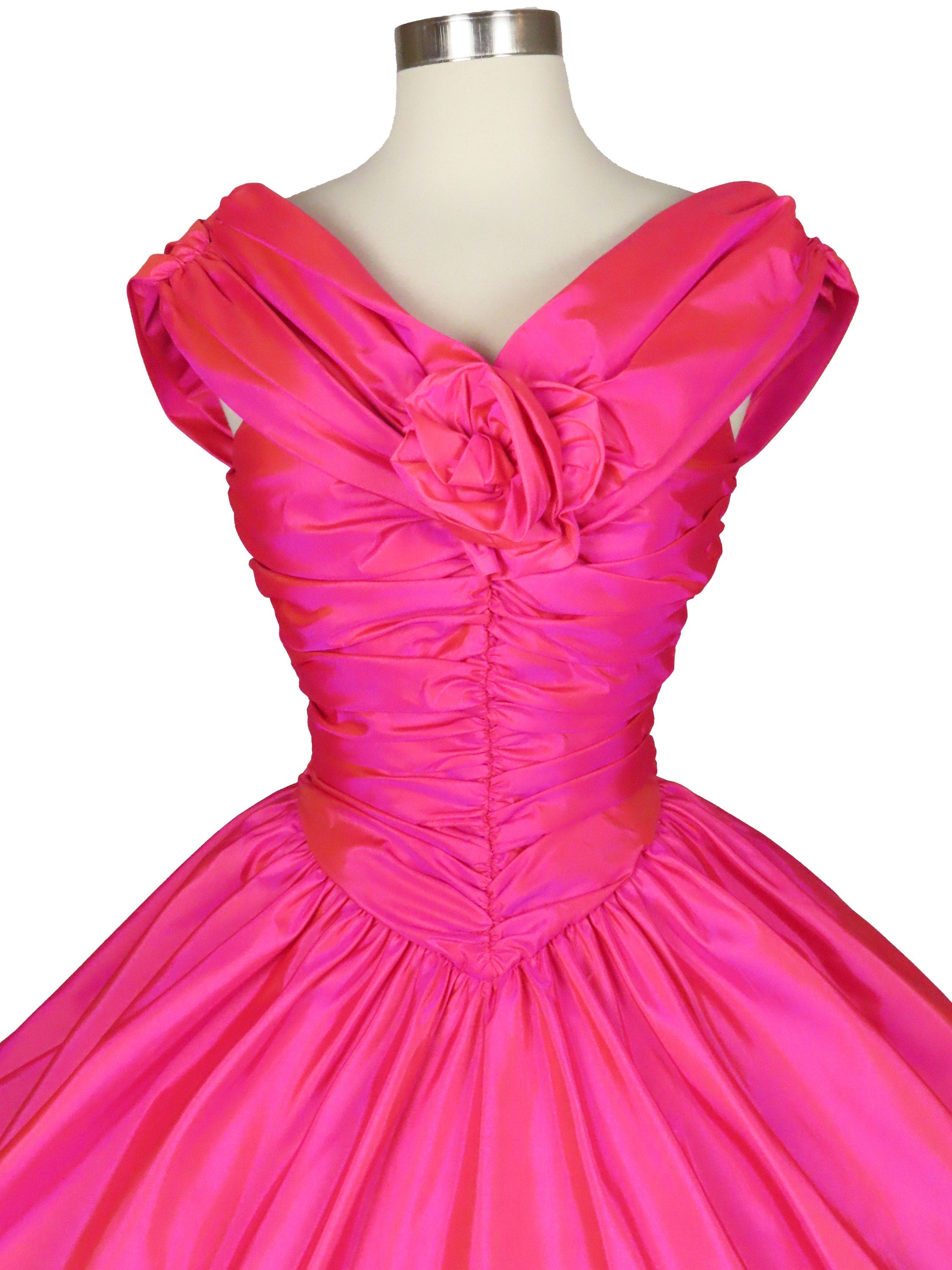 Pink taffeta 2025 dress 80s