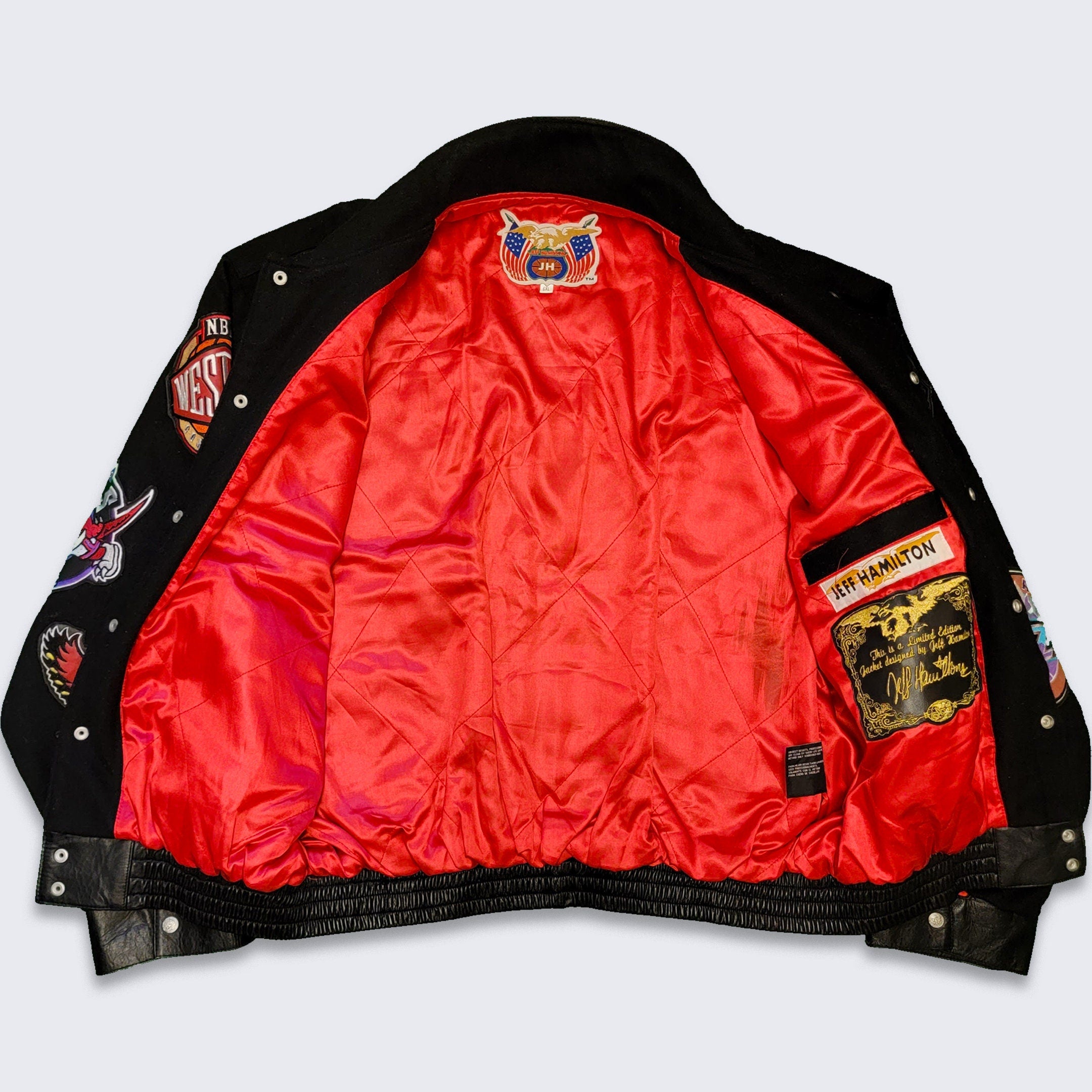 Jeff Hamilton NBA Patch Logo Leather Jacket - RockStar Jacket