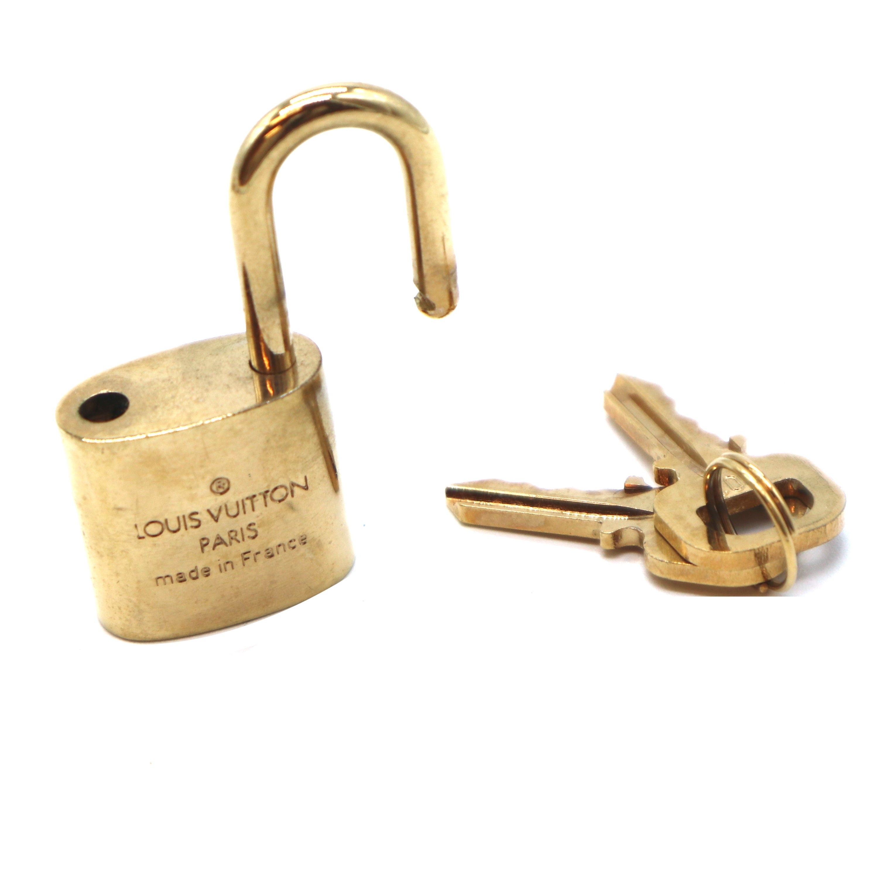 Authentic LOUIS VUITTON Lock And Key Set Padlock Made In France