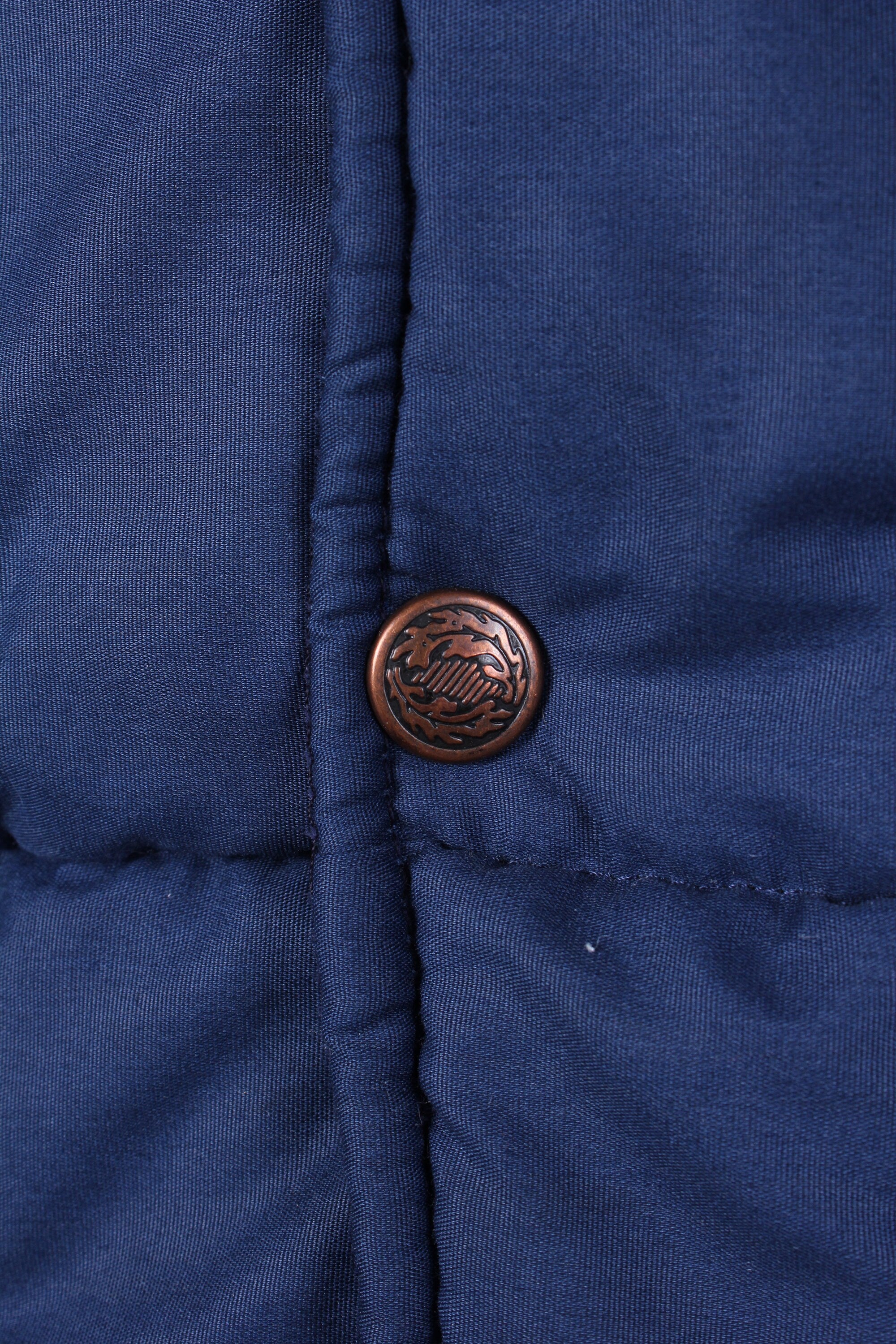 Vintage 80s Era Blue Nelson Brand Size L Down Filled Puff Vest