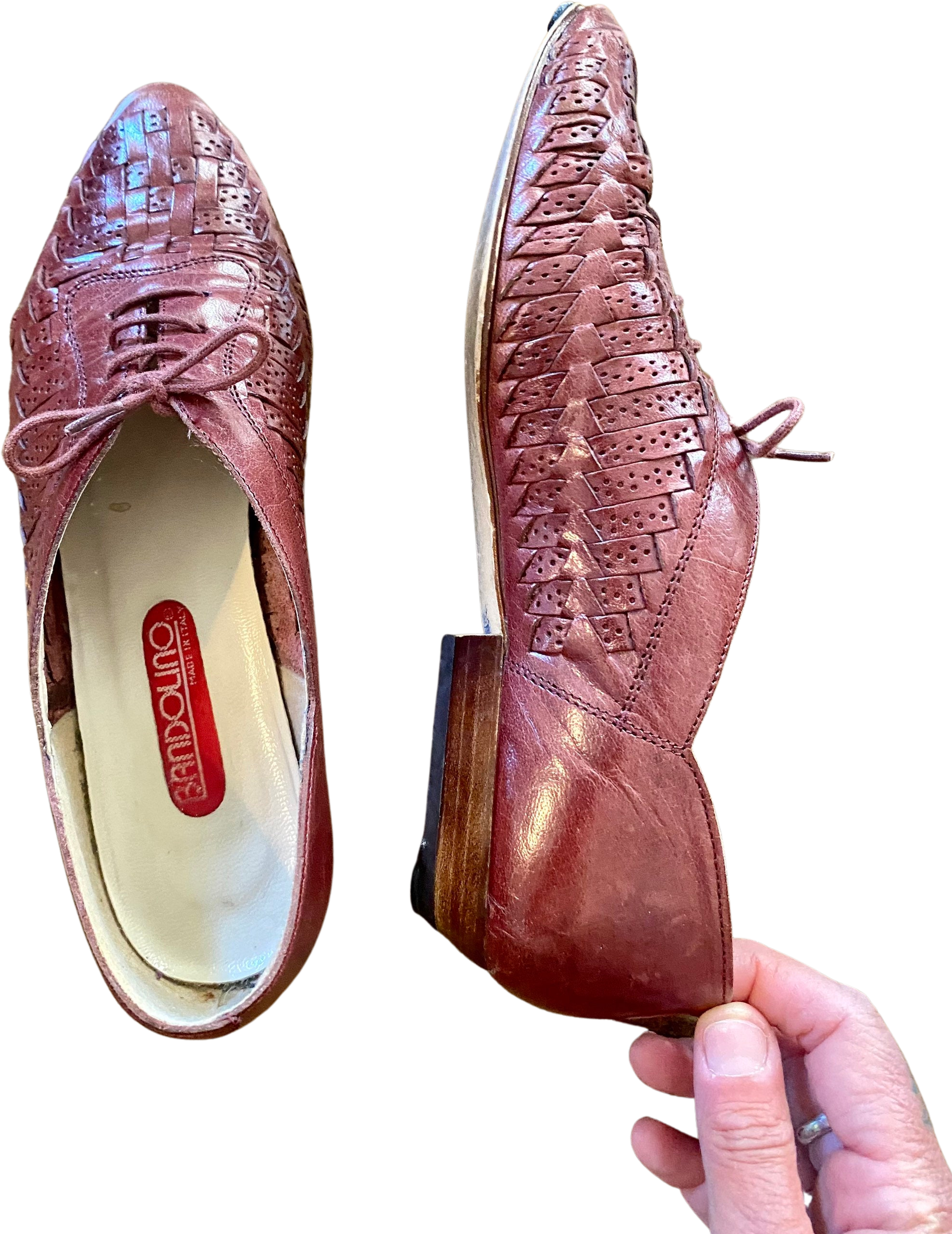 Vintage Adorable Barely Worn 80s Bandolino Woven Leather Loafers