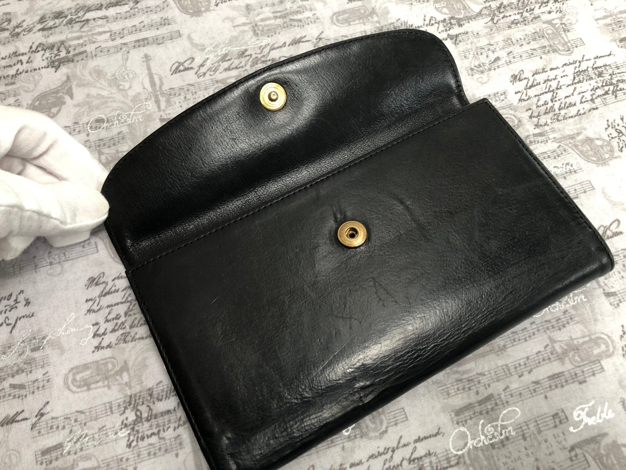 Vintage Coach Checkbook Wallet In Black Water Buffalo Leather 1993 by