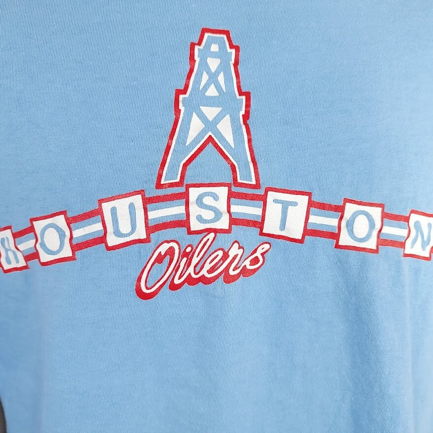 Vintage Houston Oilers T Shirt Mens Large AOP Single Stitch NFL