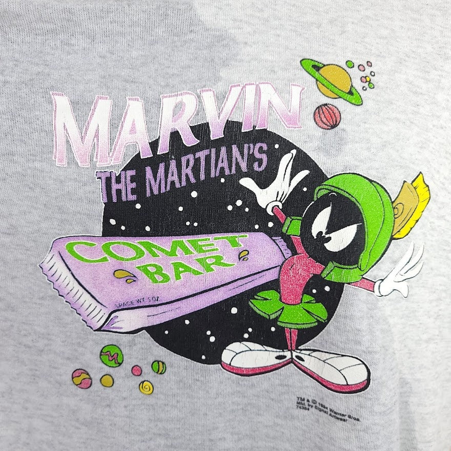 Marvin The Martian Sweatshirt Hoodie Vintage 90s Looney Tunes Made