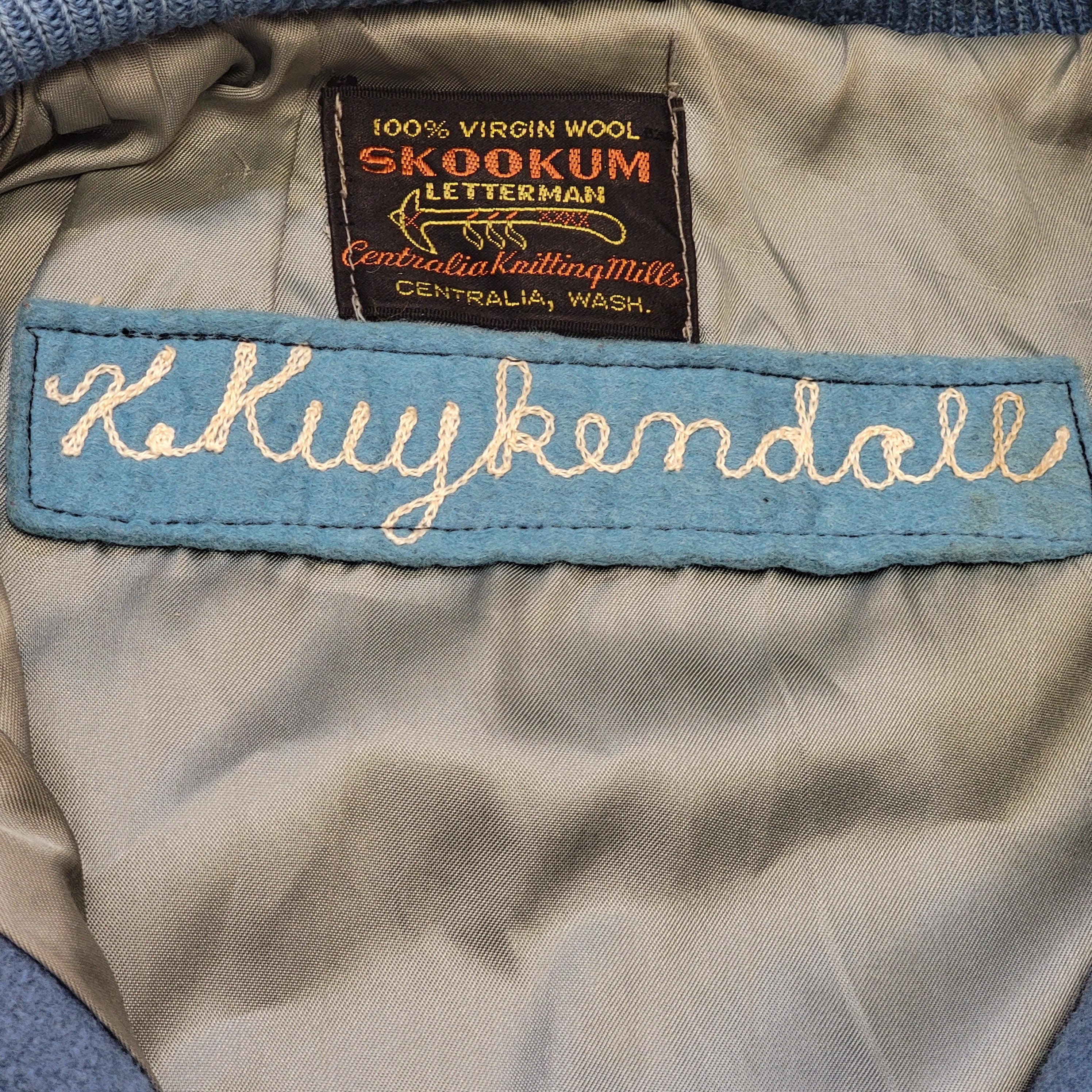 Vintage Skookum Centralia Knitting Mills 80s Varsity Jacket Washington Blue  an | Shop THRILLING