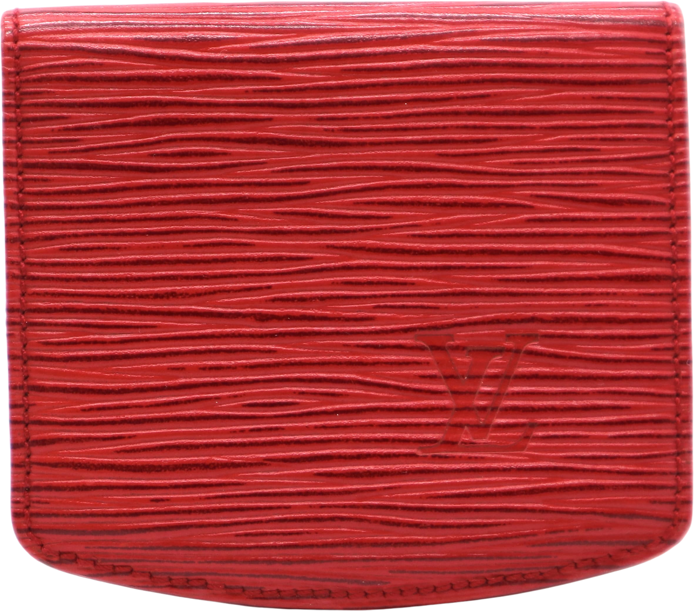 Louis Vuitton Red Epi Leather Lv Logo Vintage Flap Coin Change Purse H
