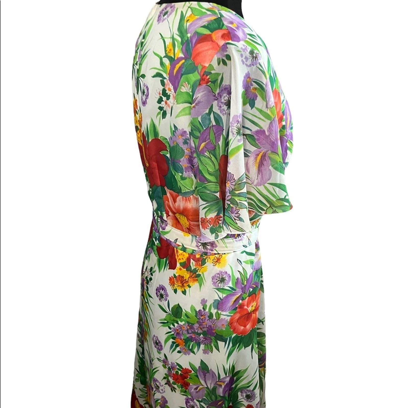 Katy's Vintage Hawaiian Dress in Green/Pink main image 1