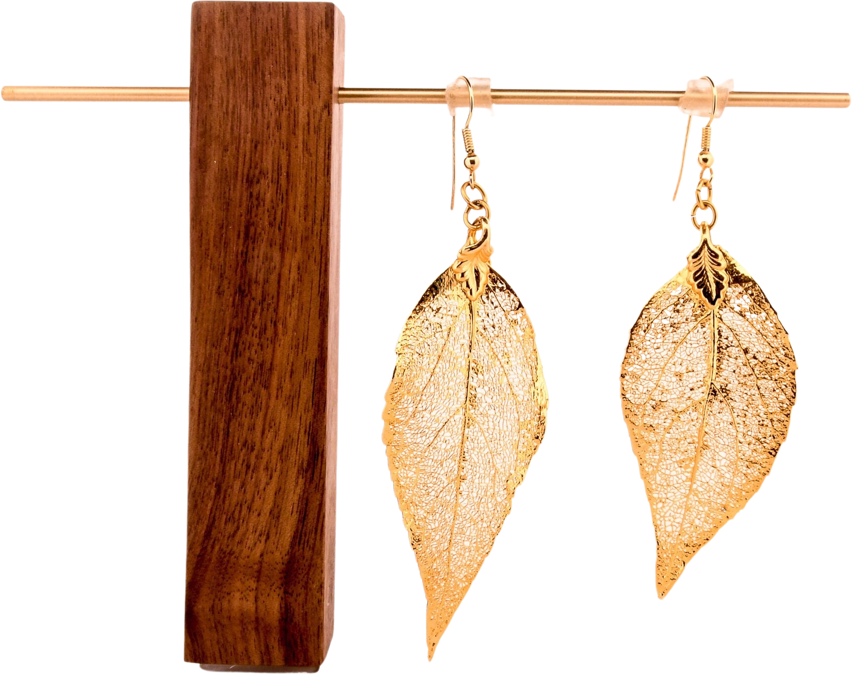 Vintage Gold Dipped Real Leaf Earrings Shop THRILLING