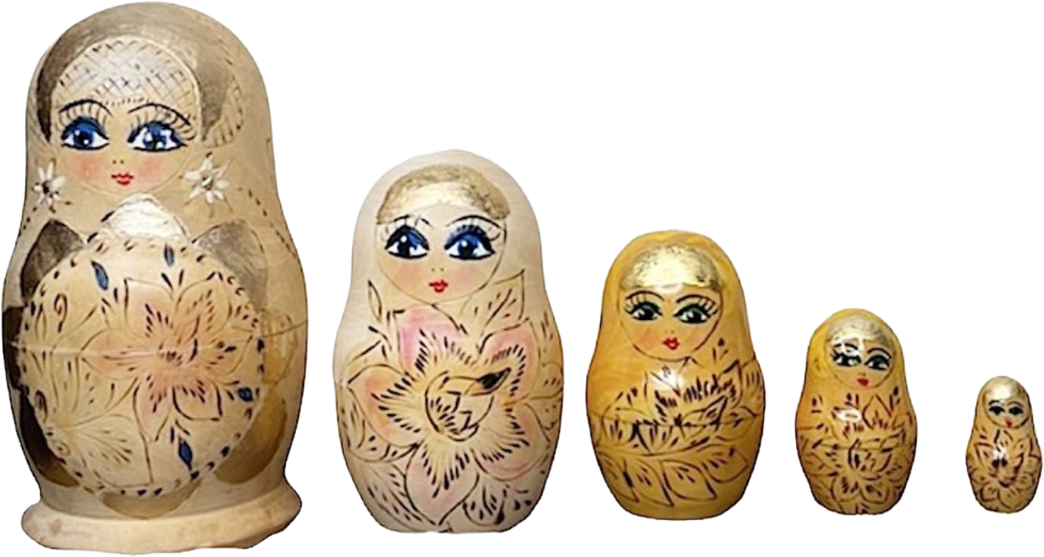 Vintage Ussr Ukranian Nesting Dolls Shop THRILLING