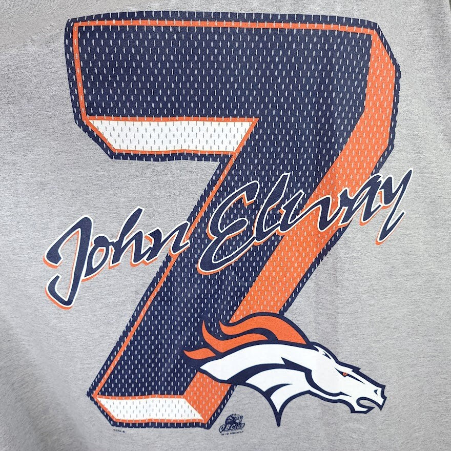 Get 90S DENVER BRONCOS JOHN ELWAY NFL FOOTBALL T-SHIRT- For Free