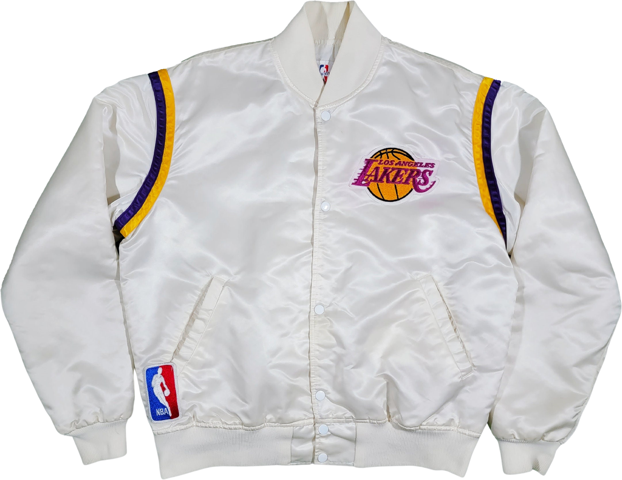 Los Angeles Lakers Vintage 80s Starter Satin Bomber Jacket White
