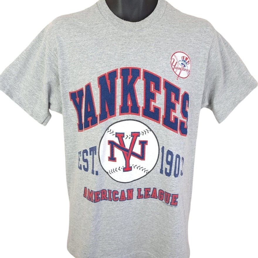 New York Yankees T-Shirt Vintage 90s Mlb Baseball Made In Usa Mens Siz