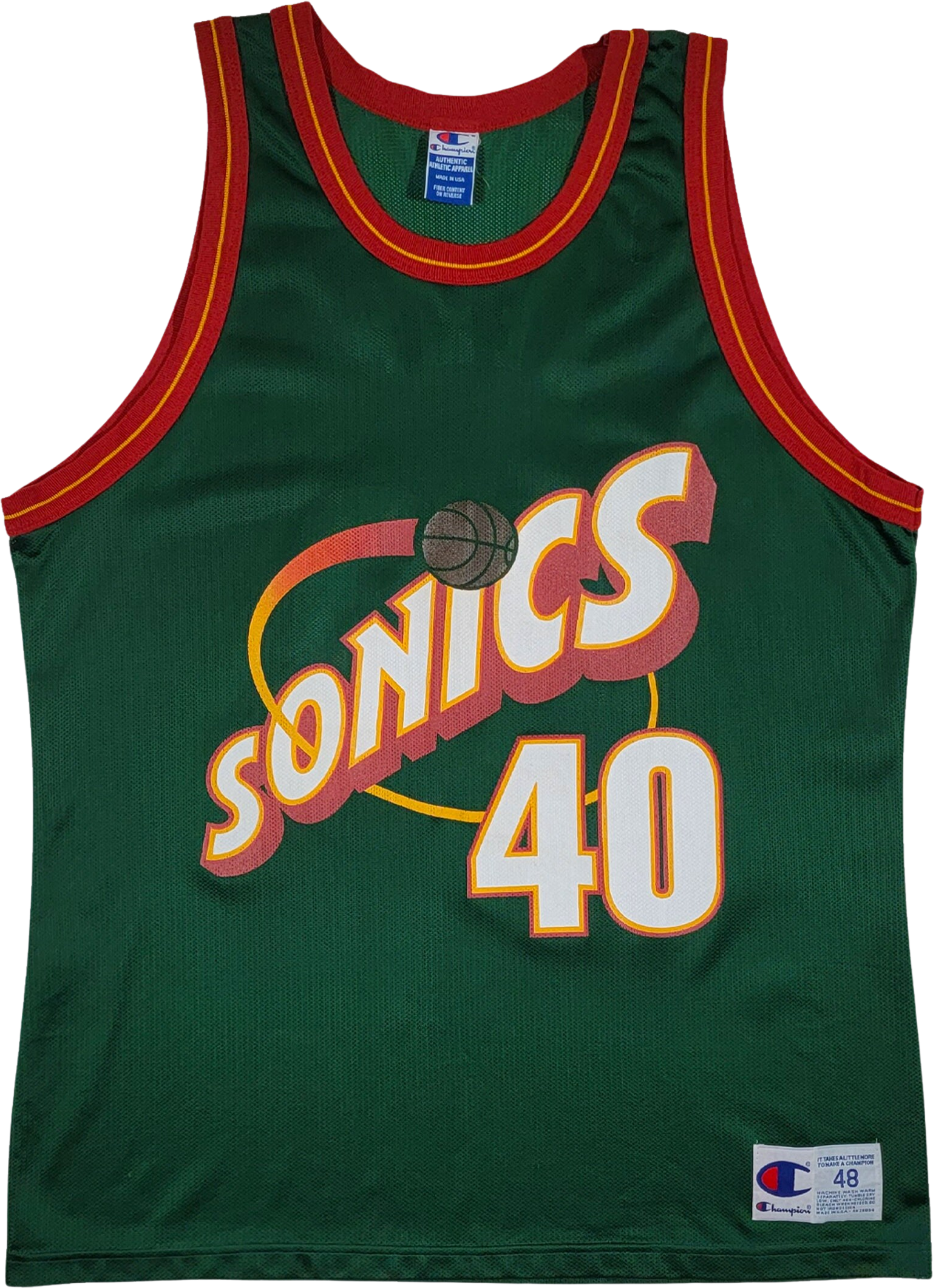Seattle Super Sonics Vintage 90s Shawn Kemp Champion Basketball Jersey