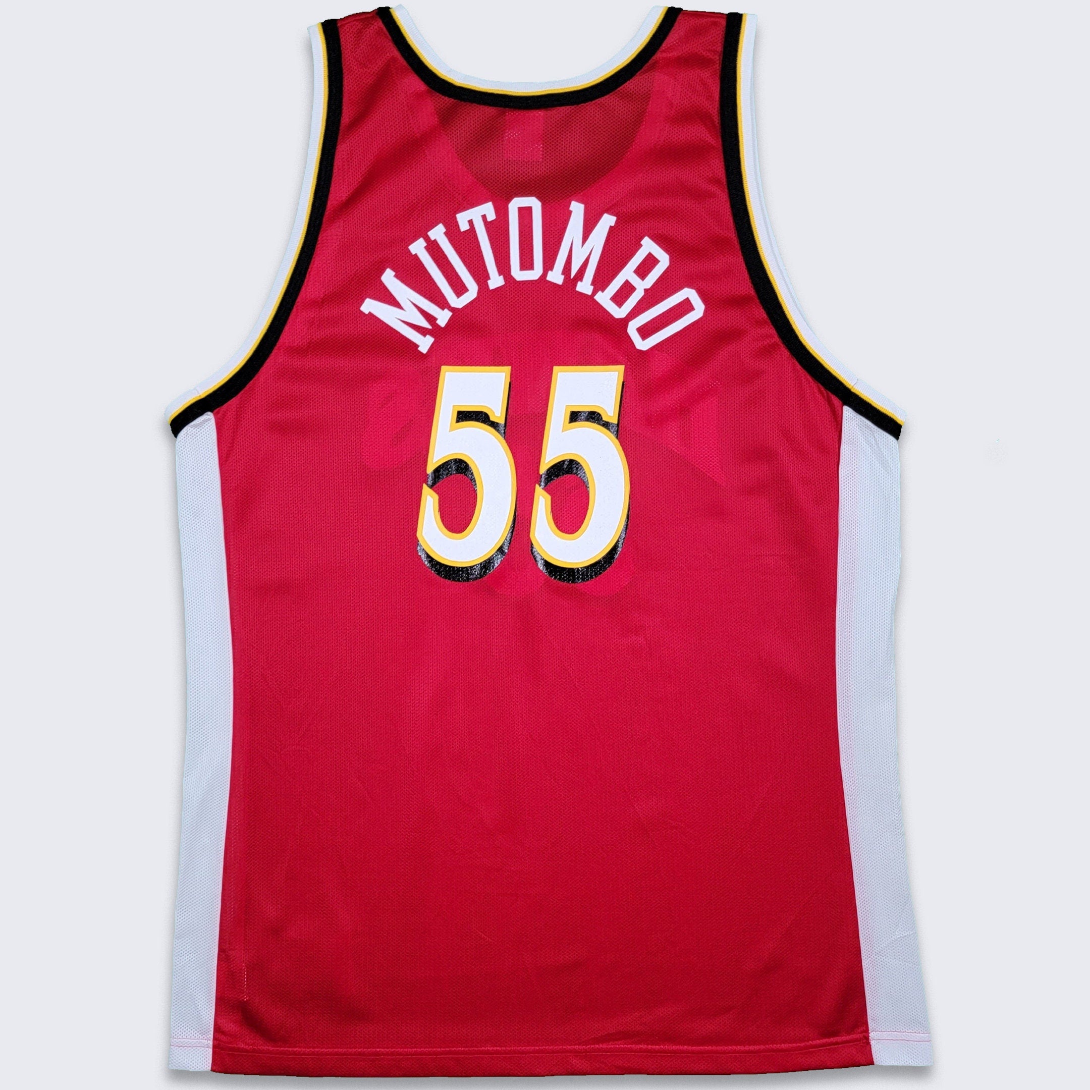 Atlanta Hawks Vintage Dikembe Mutombo Champion Basketball Jersey - Siz