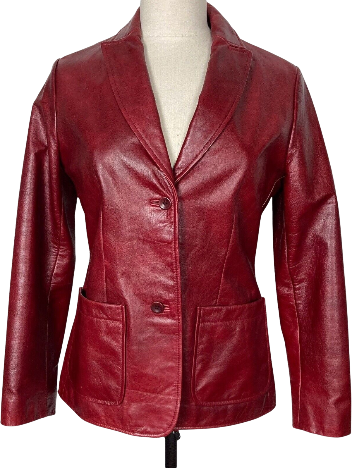 Gap red leather on sale jacket