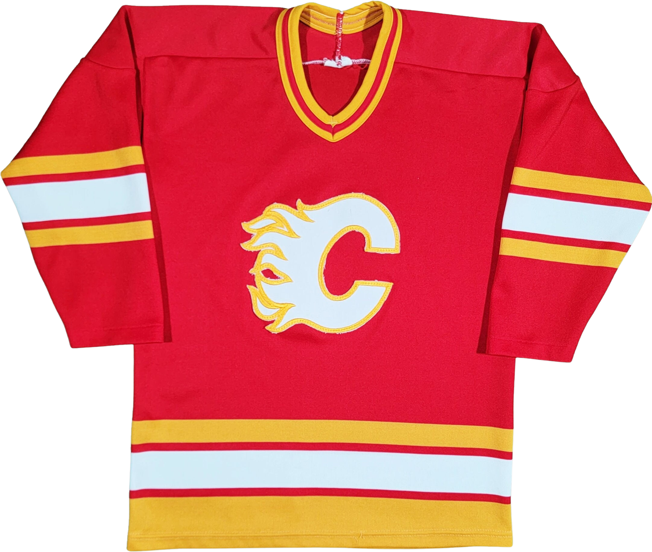 Vintage Calgary Flames Retro Black NHL Hockey Jersey Stitched CCM