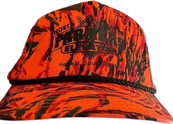 Vintage 80's DEADSTOCK Bright Orange Camouflage Hunting Hat / Snapback Mesh Cheese  Grater Hat Cap 