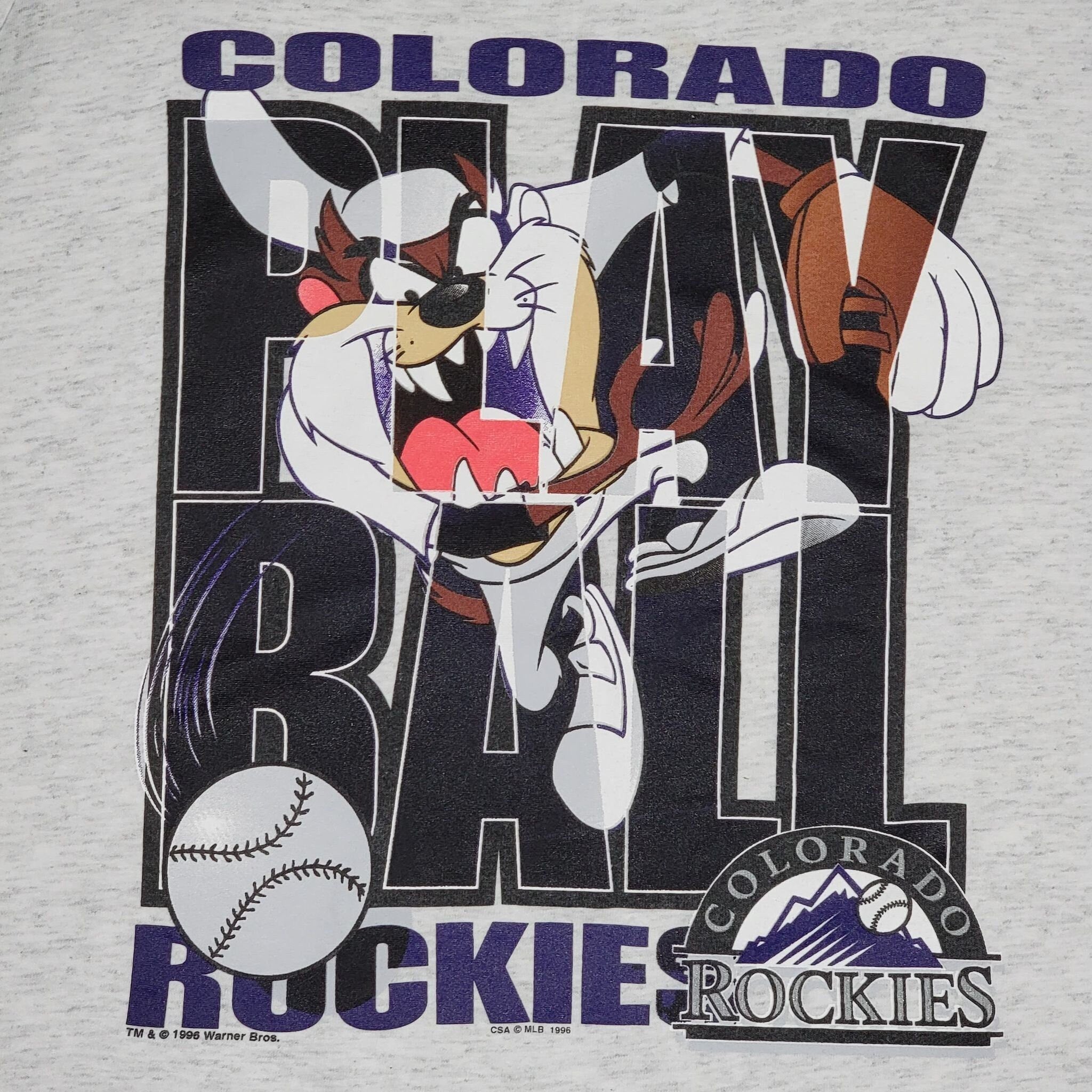 Vintage 90s TAZ Colorado Rockies T-shirt Men's XXL 2XL