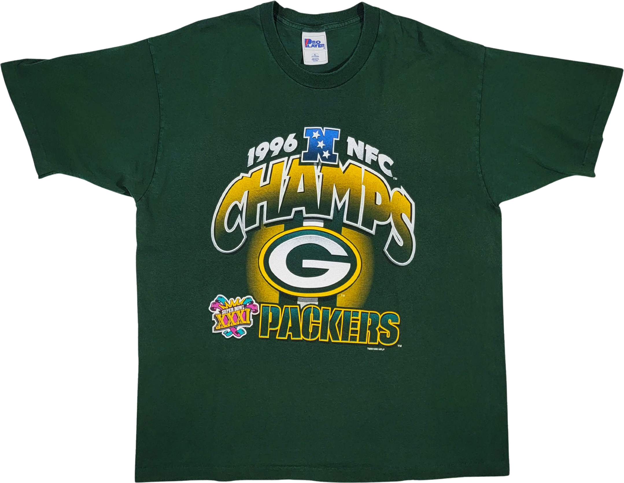 FreshtoDeathVintage 90's Green Bay Packers Pro Player Football 100% Cotton T-Shirt Size L/XL