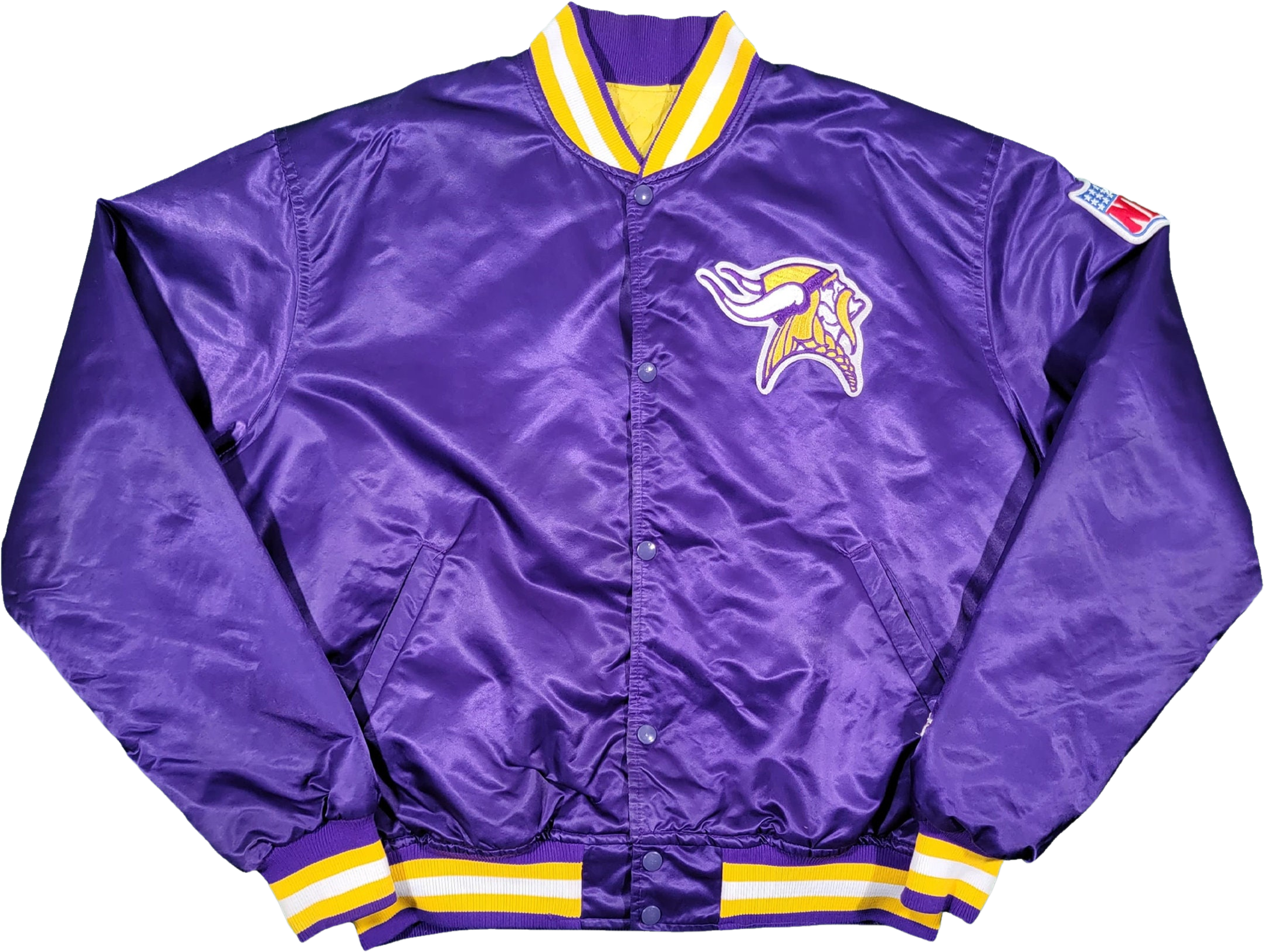 Vintage Minnesota Vikings Chalk line Satin jacket Large For Sale