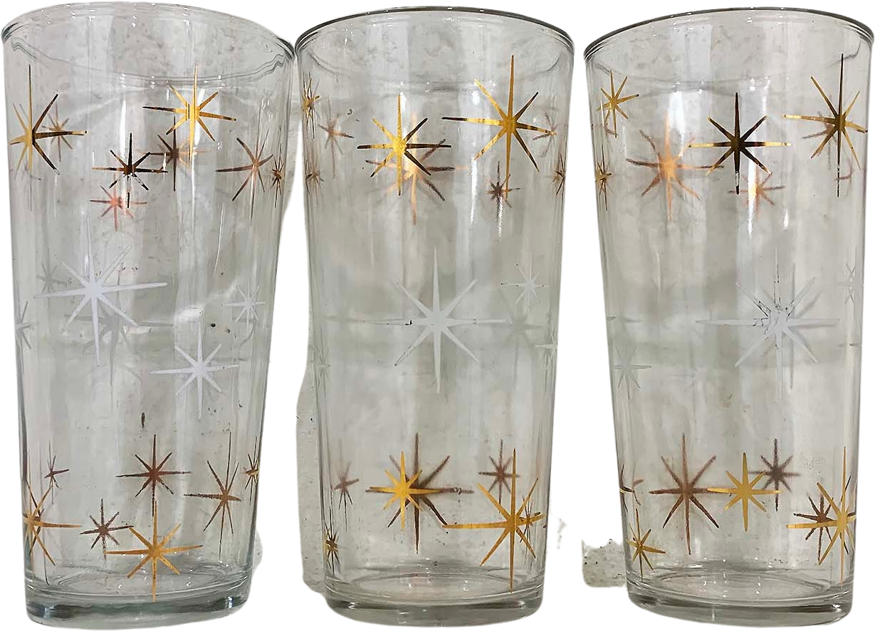 Vintage Libbey Atomic Starburst Juice Glass Set