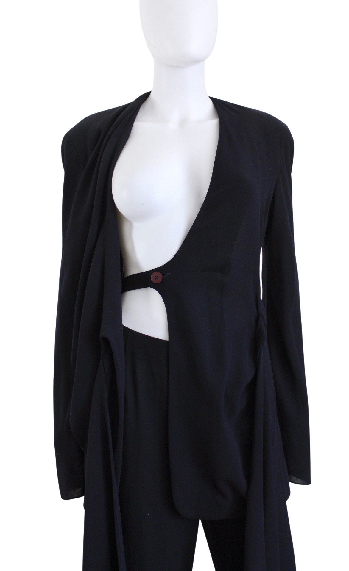 Vintage 90s Donna Karan New York Black Wrap Top and Trouser Set by Donna  Karan | Shop THRILLING