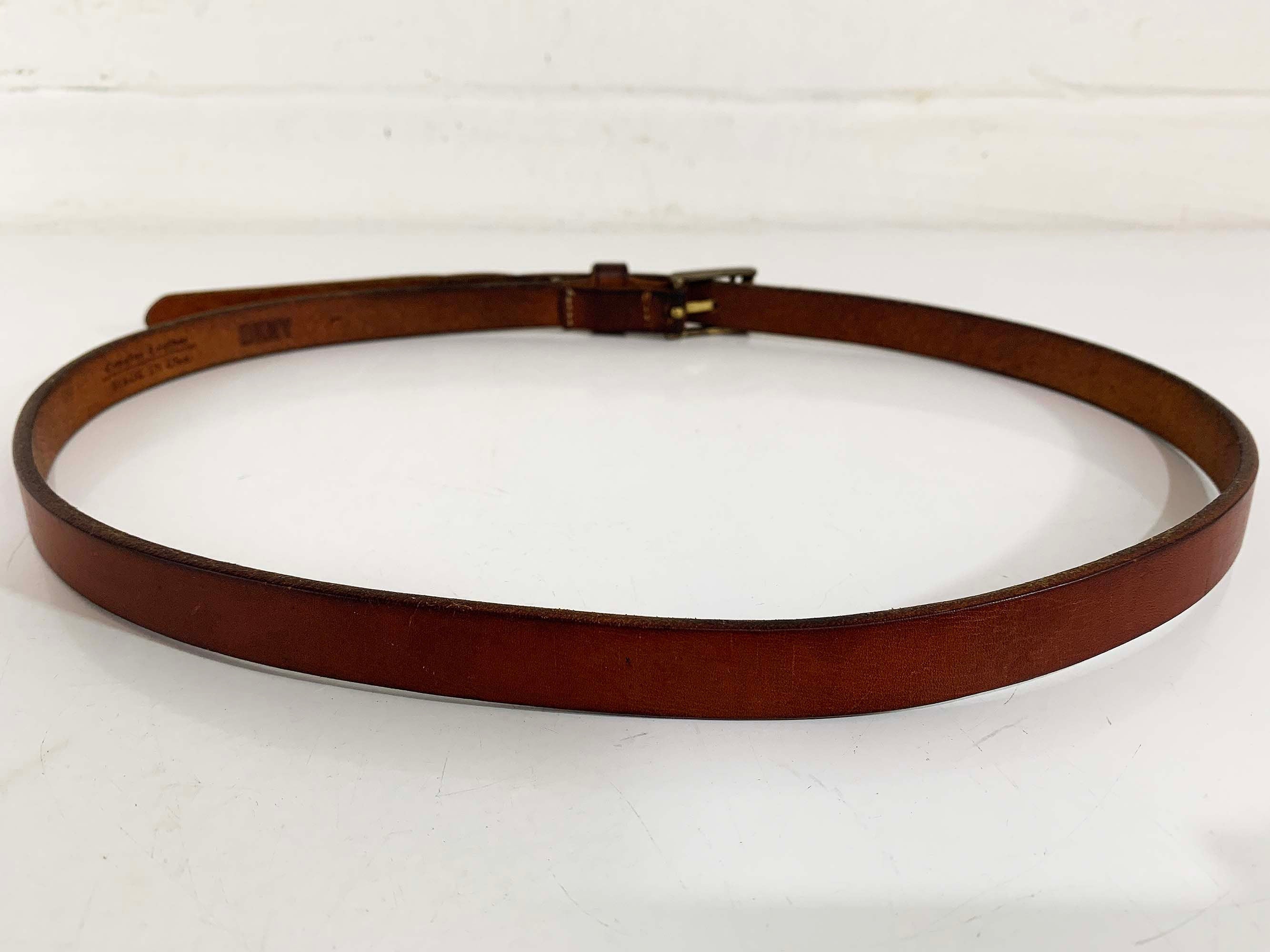 Vintage Belt Skinny Leather 80s Unisex Minimalist Basic Usa Made Gold vintage-belt-skinny-leather-80s-unisex-minimalist-basic-usa-made-gold