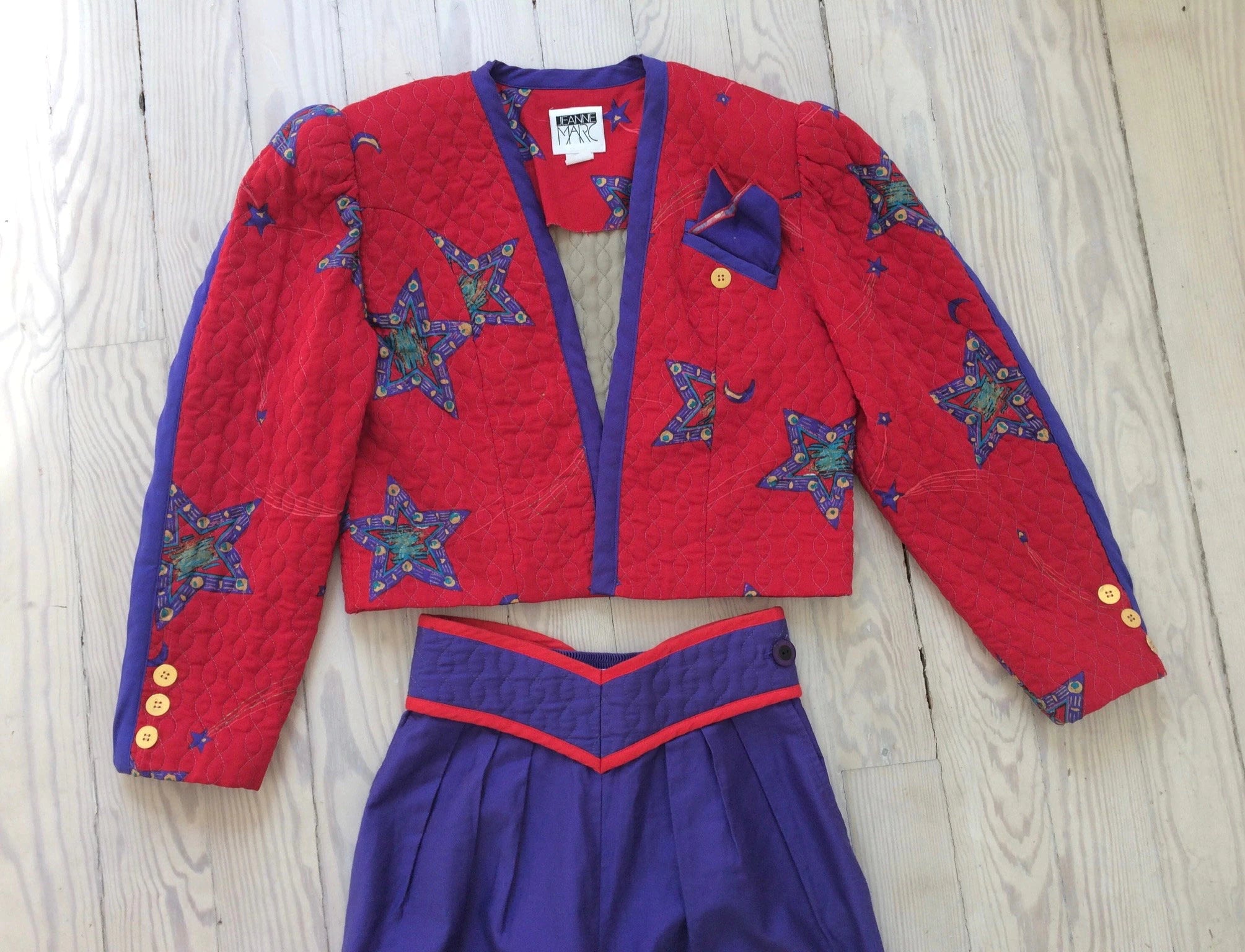 Vintage 80s Jeanne Marc Star Jacket and Pants Set Extra Small by Jeanne  Marc | Shop THRILLING