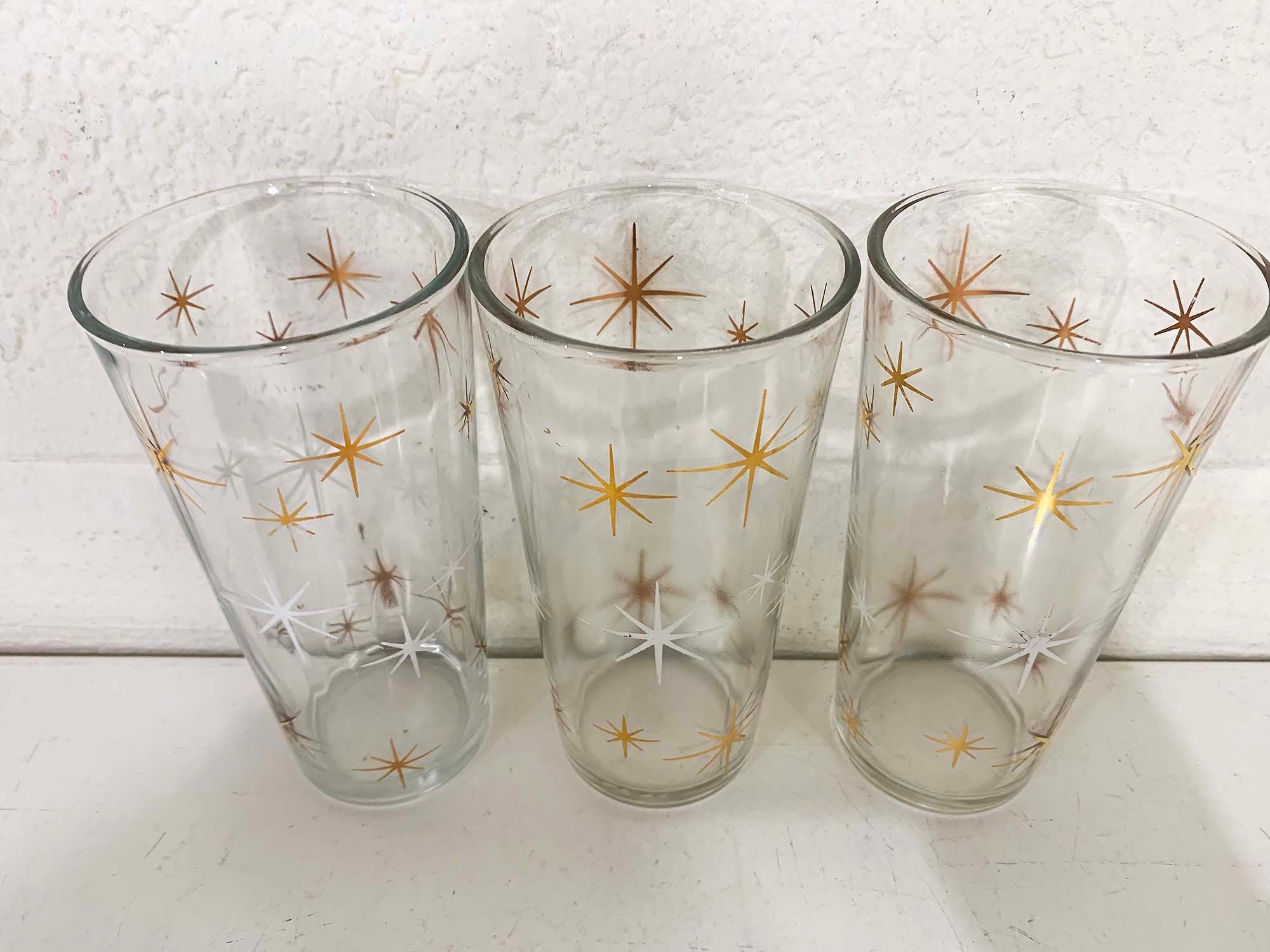 Vintage Libbey Atomic Starburst Juice Glass Set