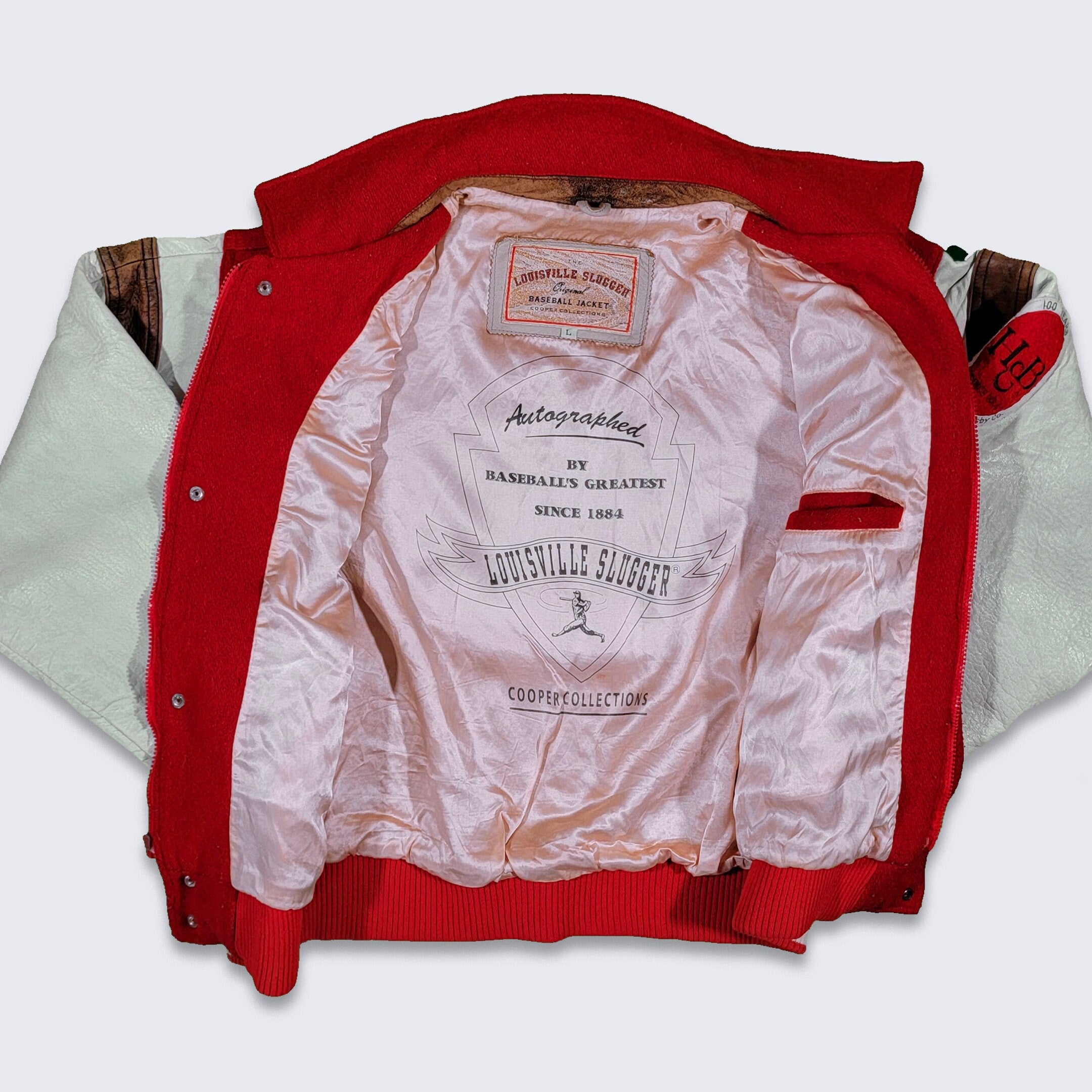 Louisville Slugger Vintage 80s Baseball Varsity Jacket Leather and