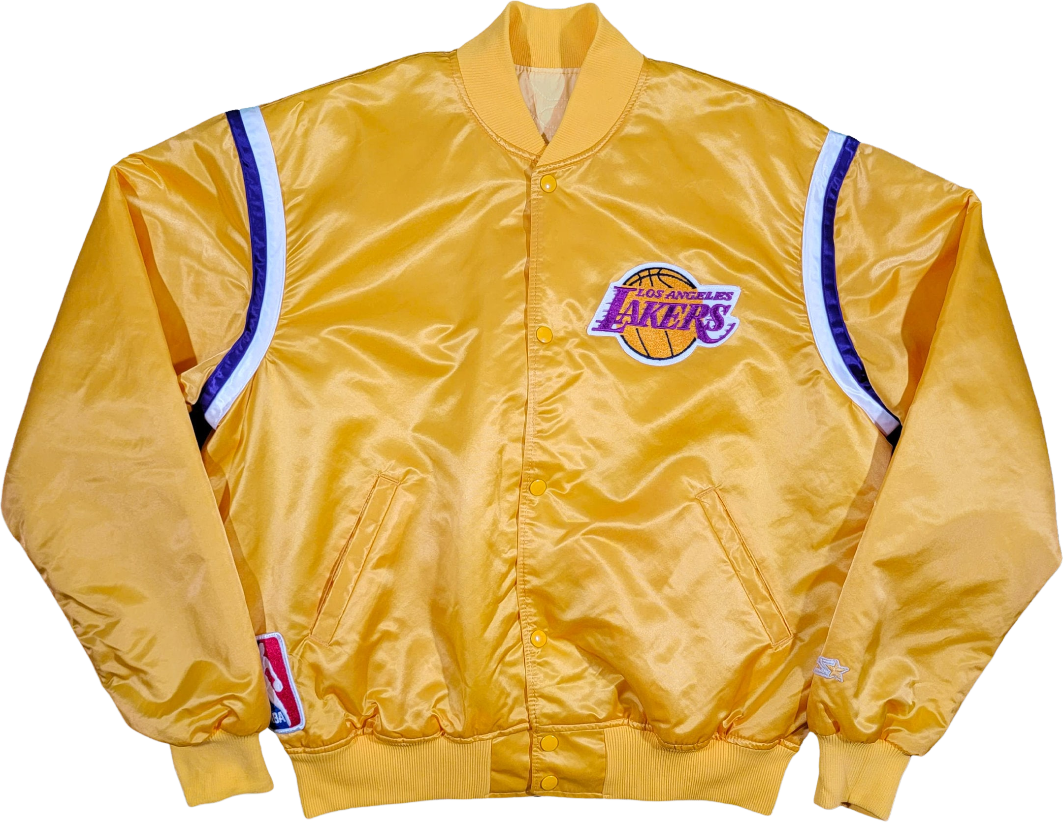 Los Angeles Lakers Vintage 80s Starter Satin Bomber Jacket Yellow