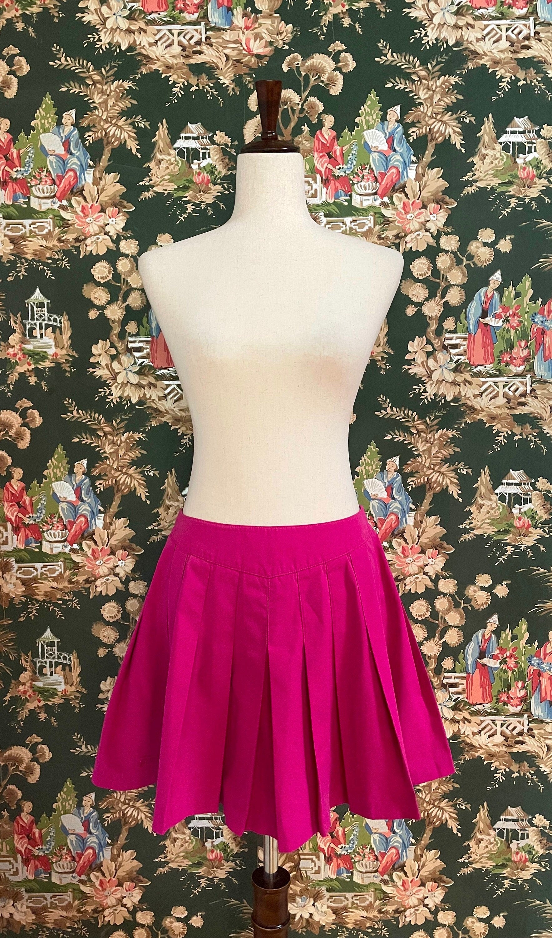 80s Vintage Magenta Tennis Skirt by Tail Shop THRILLING