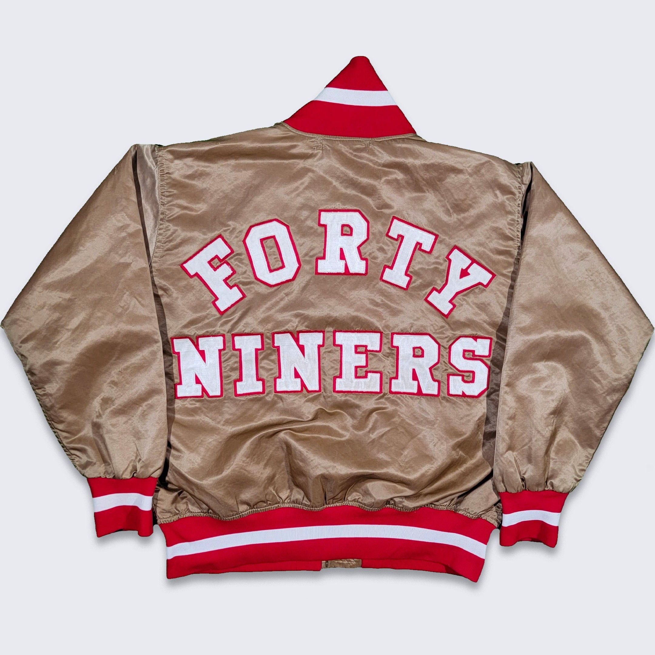 NFL 80s San Francisco 49ers Bomber Jacket Gold (XL) – Chop Suey