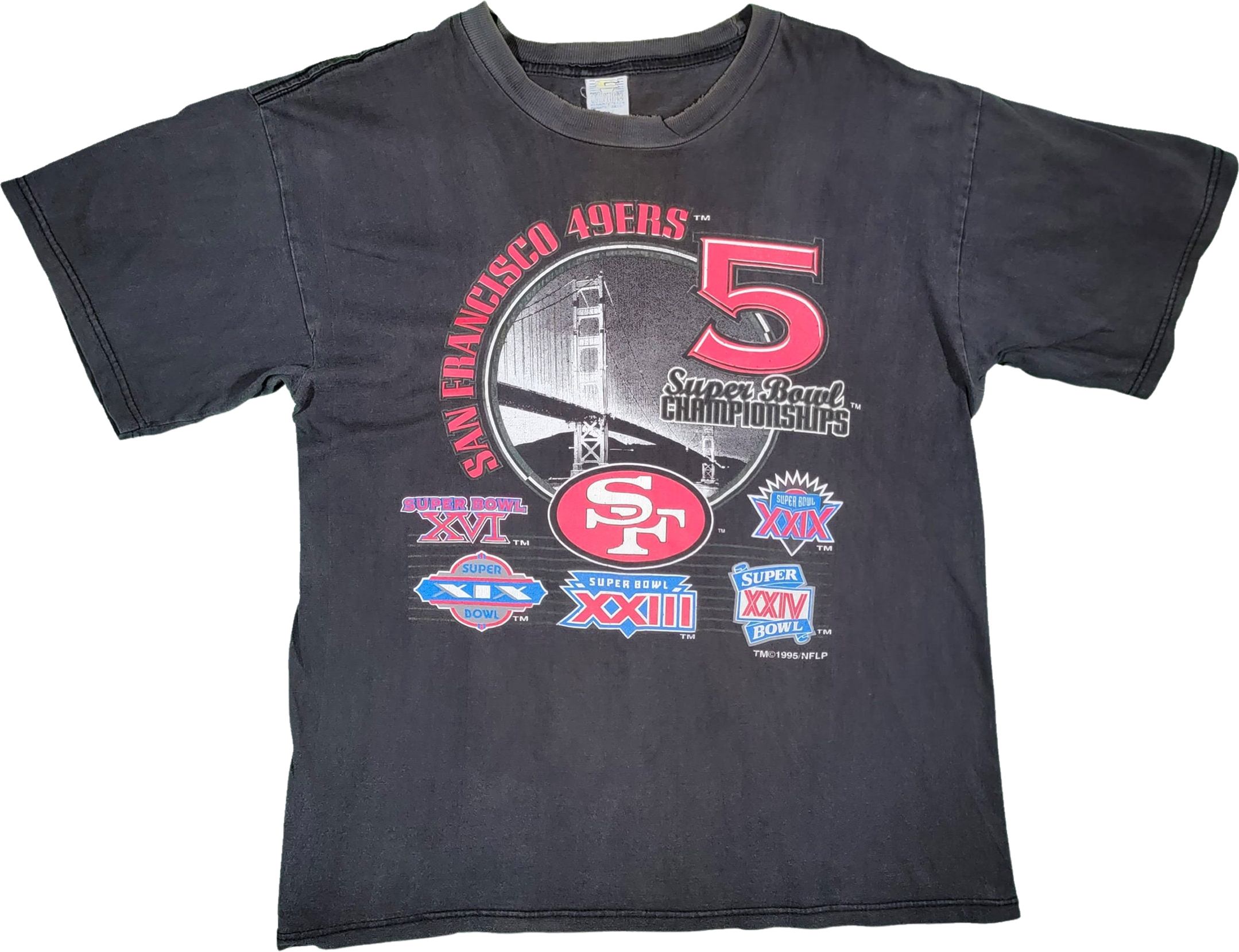 Vintage 90s San Francisco 49ers Super Bowl Champions T Shirt L 