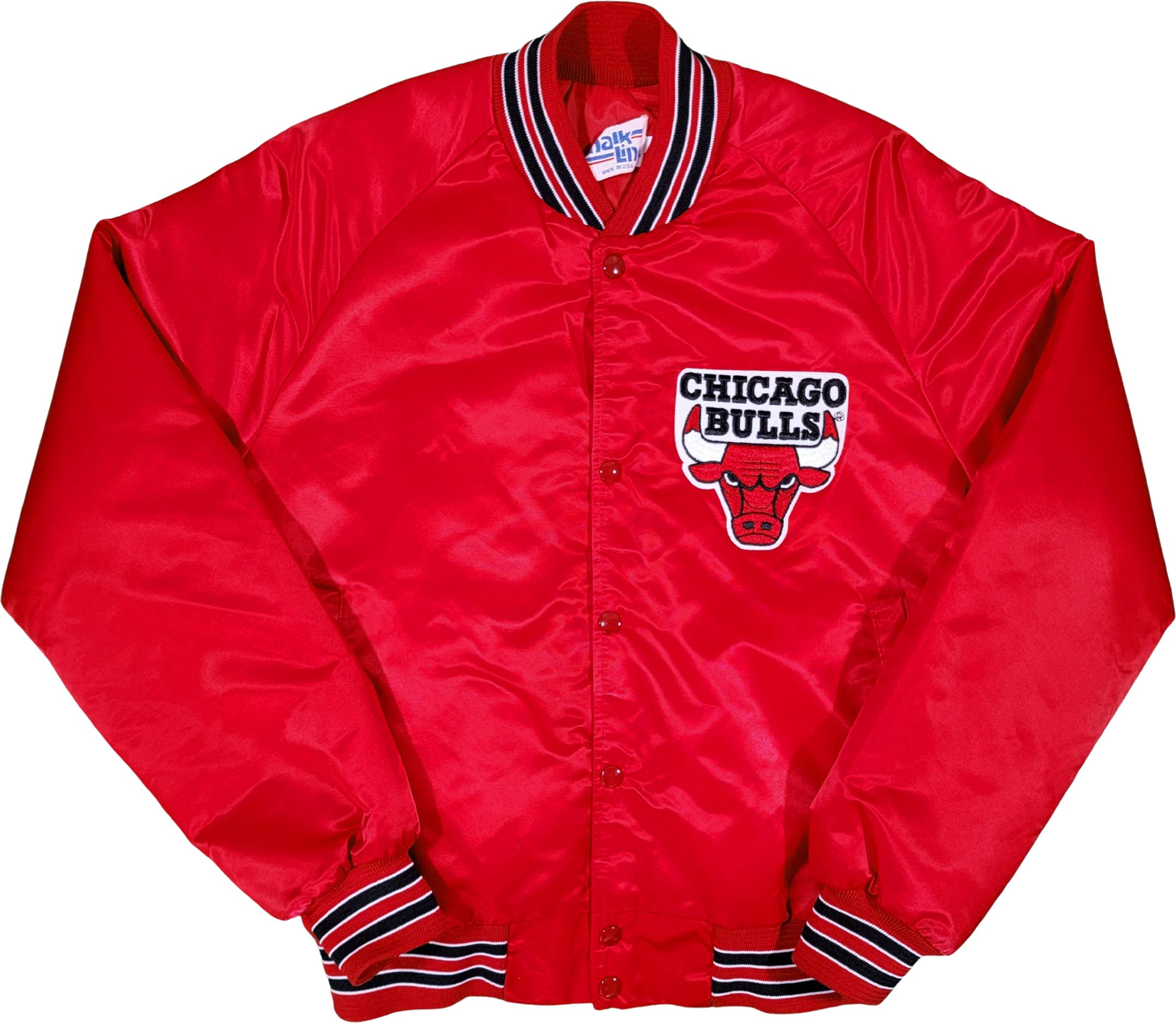 Starter Chicago Bulls Jacket  Black & Red Bulls Varsity Bomber Jacket
