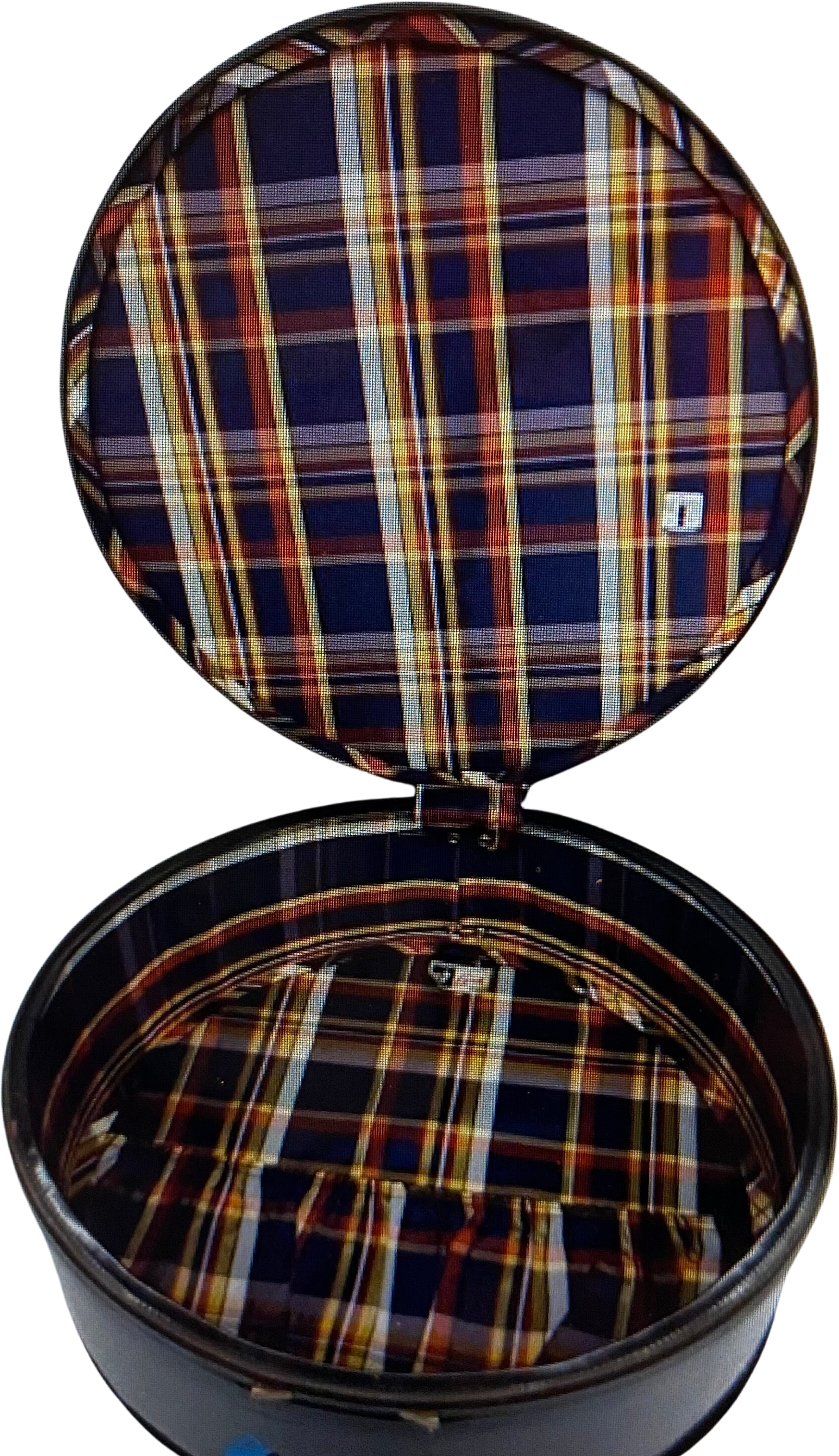 Vintage round suitcase sales