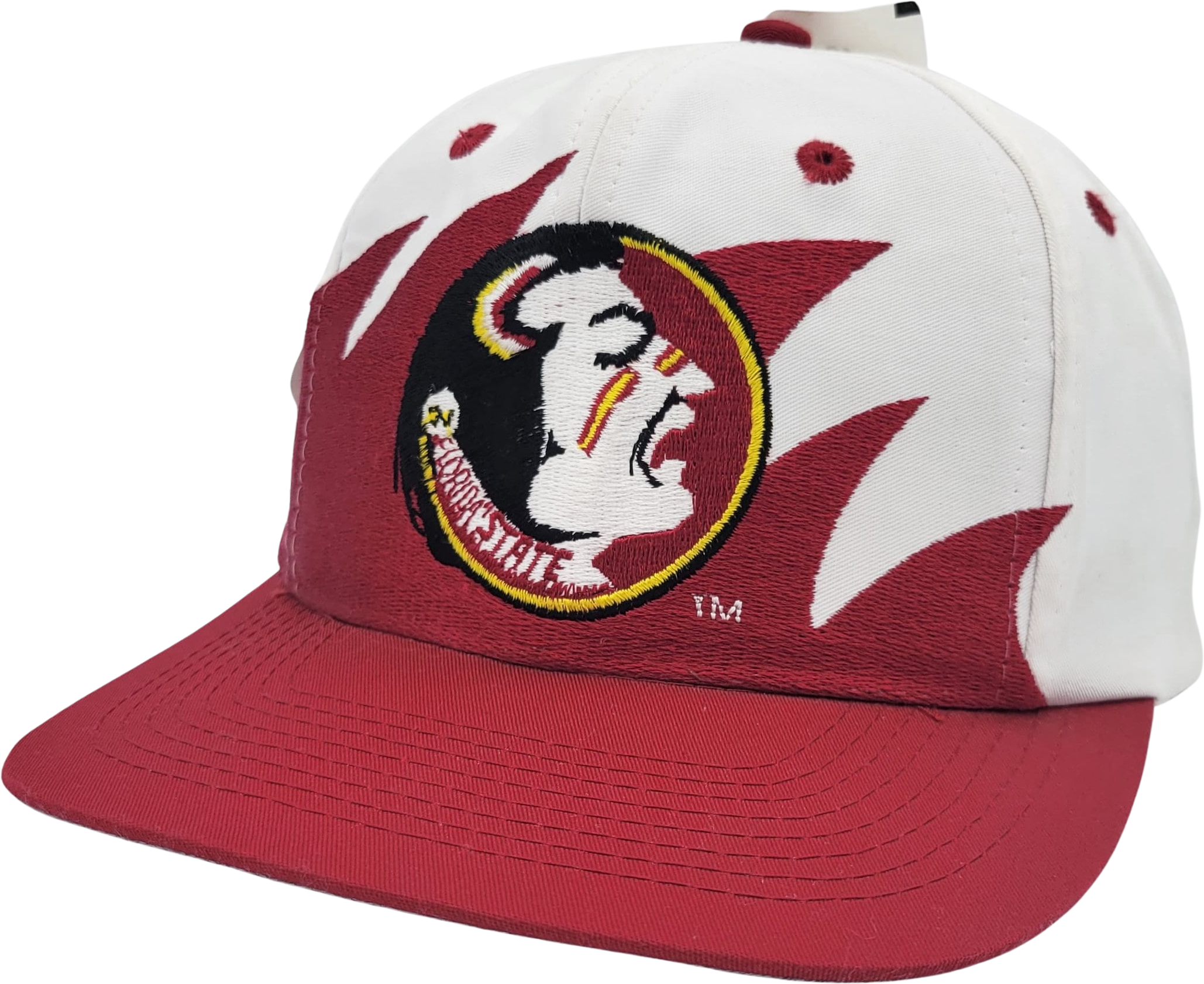 Florida State Seminoles Vintage 90s Sharktooth Snapback Hat Logo 7 Twi
