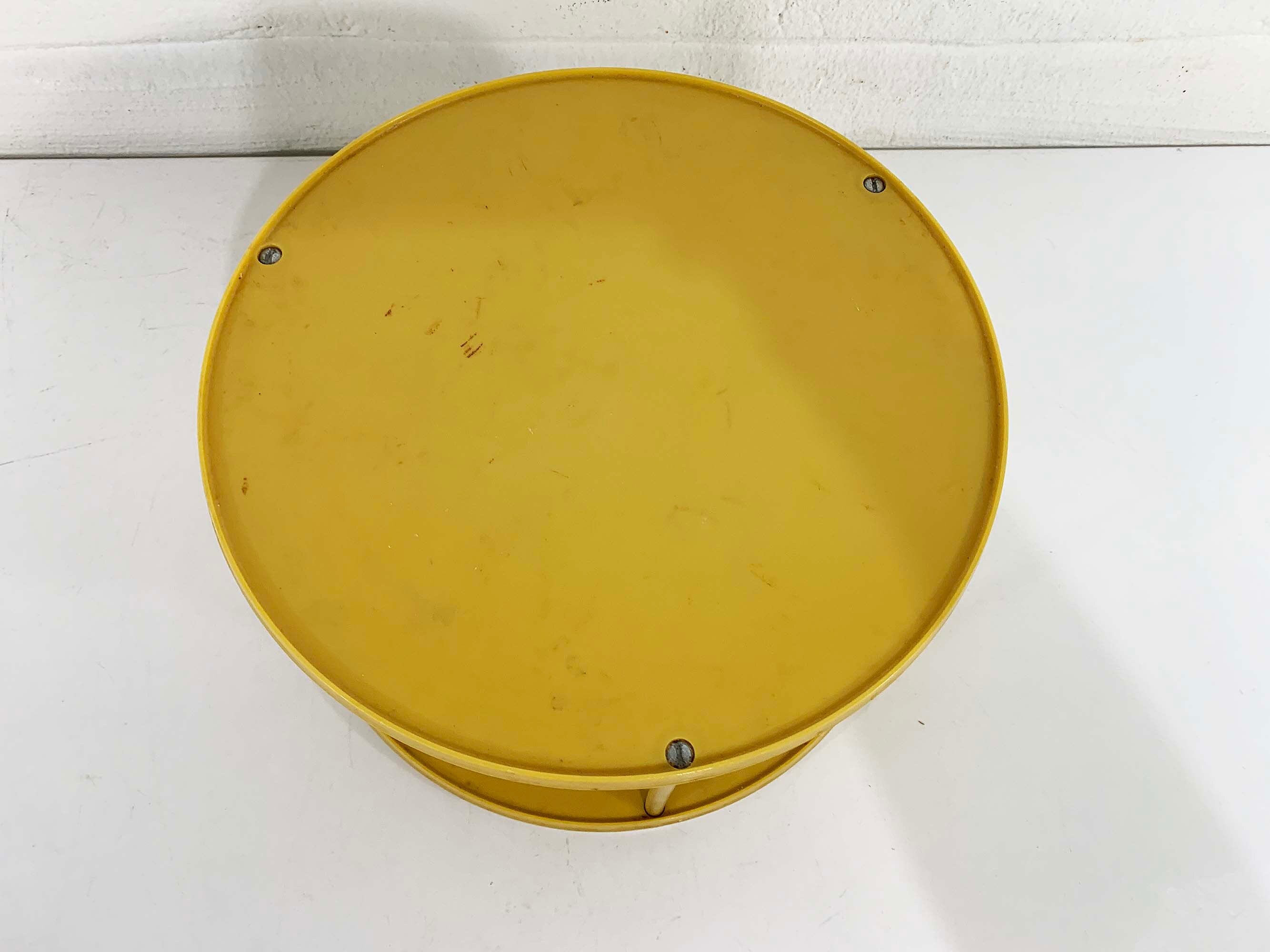 Vintage Turntable Tupperware Yellow Lazy Susan Turn Table Retro Storag