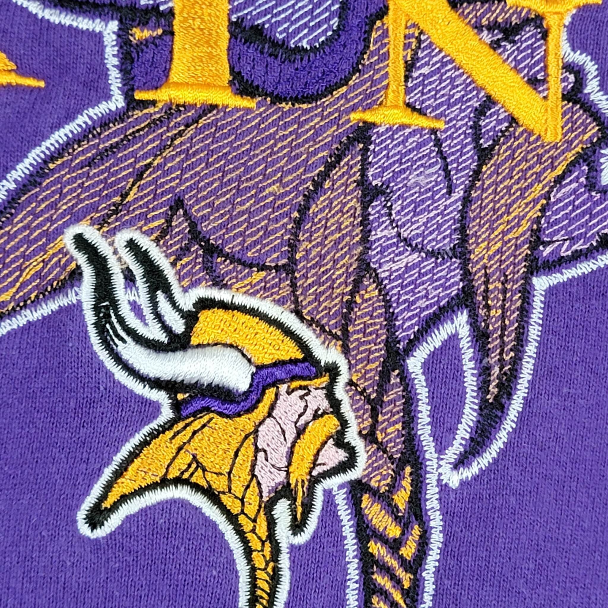 Vintage Minnesota Vikings Hoodie Purple NFL Embroidered 