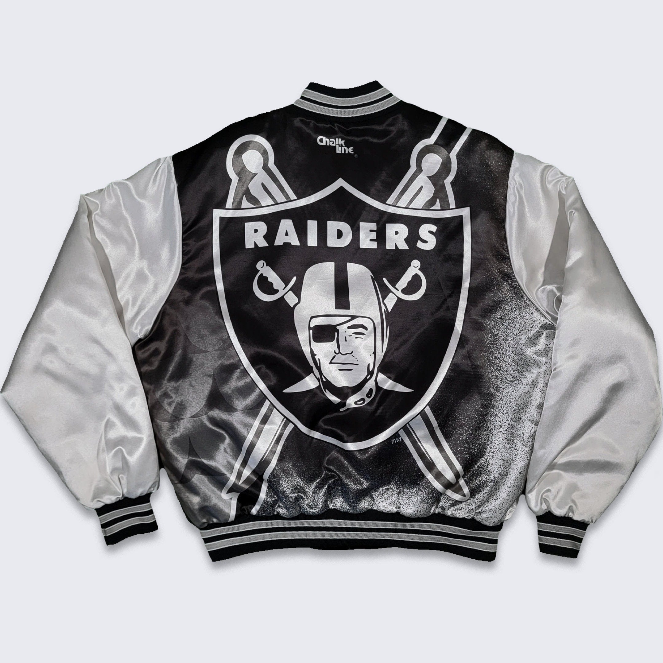 Los Angeles Raiders Vintage 80s Chalk Line Satin Bomber Jacket - NFL  Football Black Coat - Made in USA - Size 2XL or 3XL - Free SHIPPING