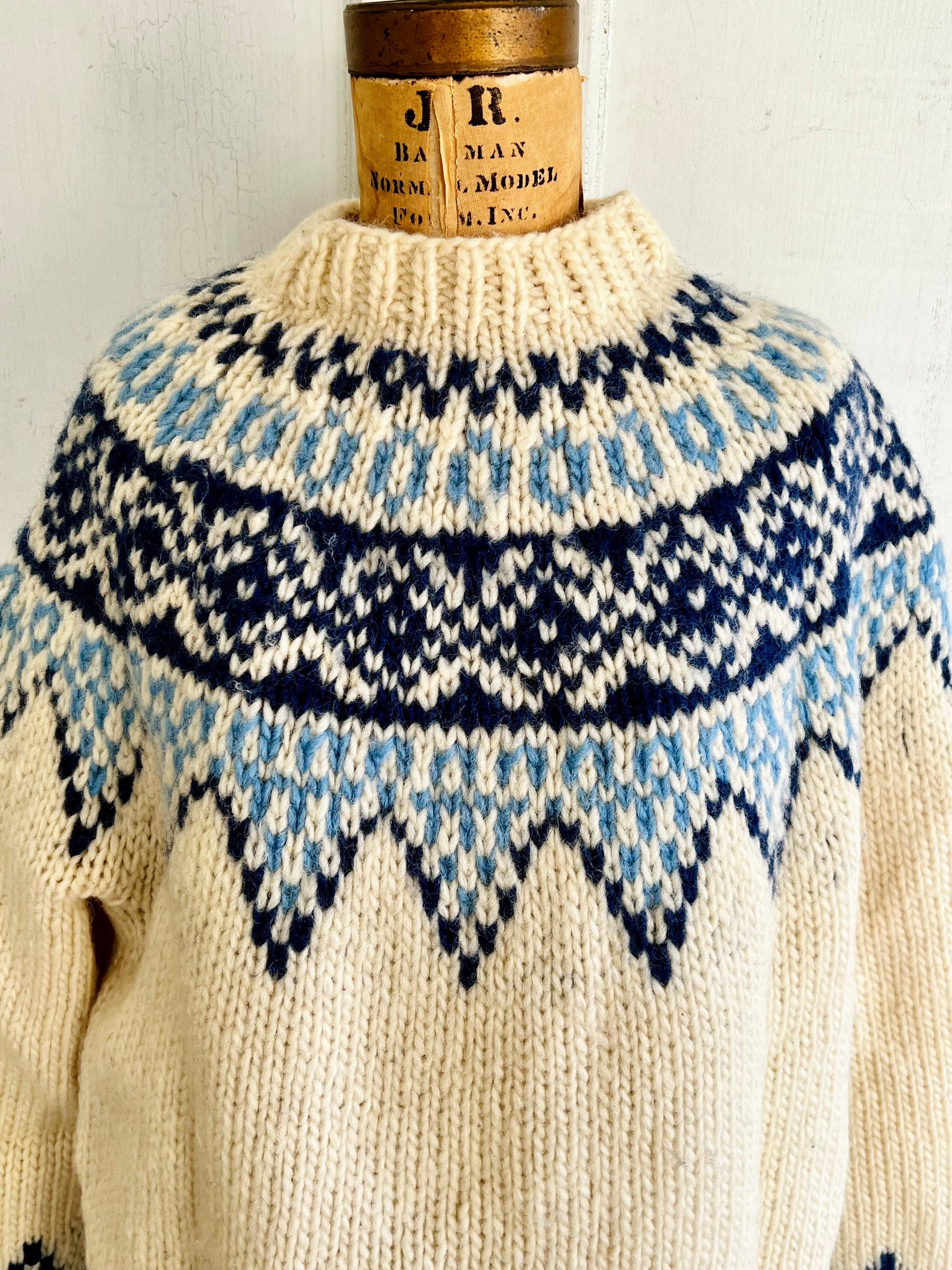 Vintage fair Isle wool sweater Nordic orders lg