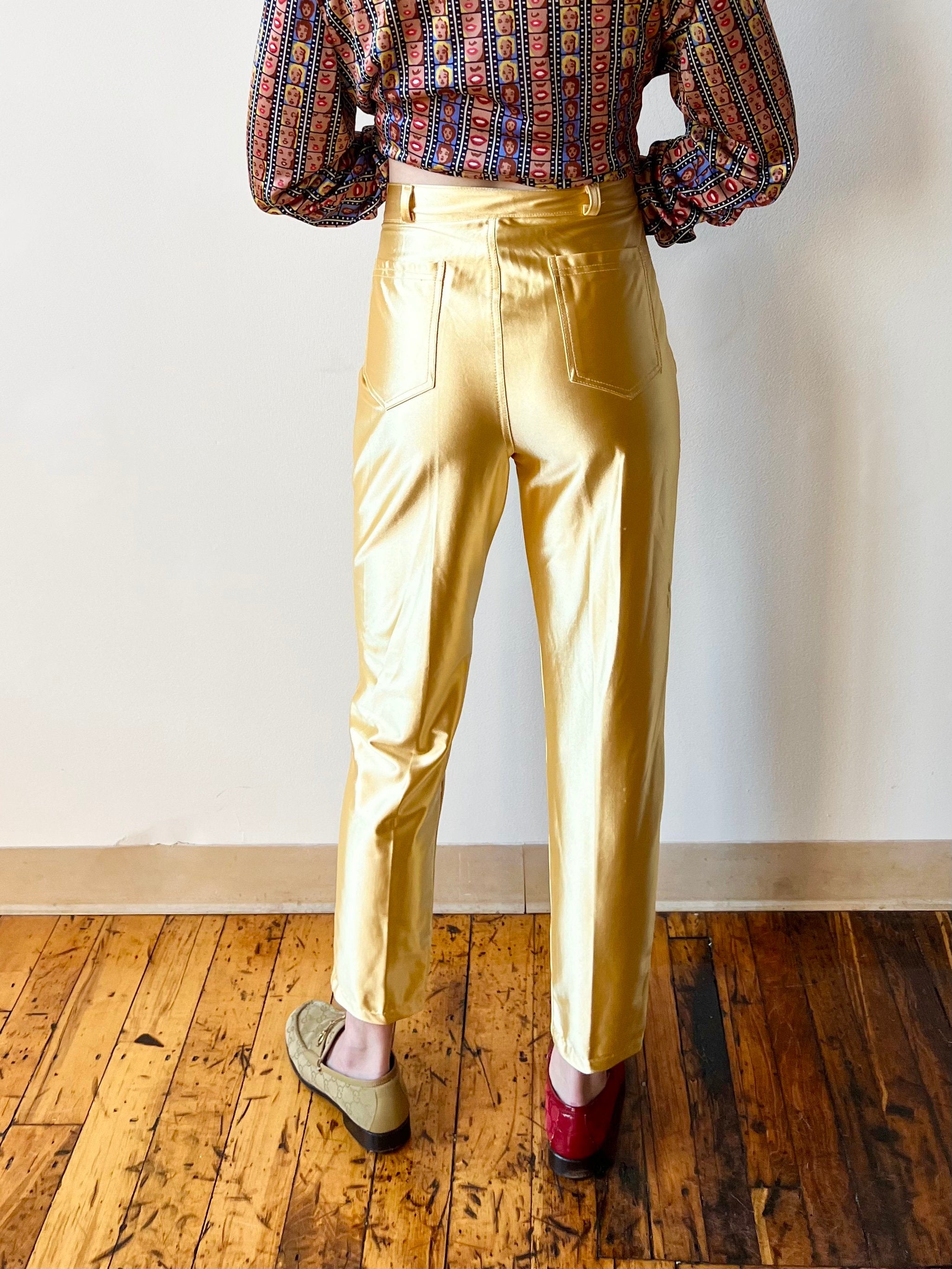 Vintage 80s Gold Frederick's of Hollywood Shiny Disco Pants