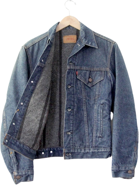 70s Levis Denim Jacket Blanket Lined Flannel Lined Jean by Levi's