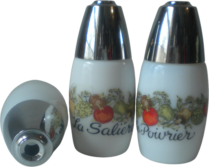 Vintage Corning Ware Spice Of Life Salt & Pepper Shakers La Saliere Le  Poivrier
