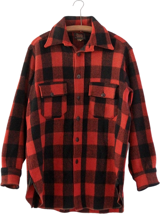 Vintage 40s Red Buffalo Plaid Shirt Jacket by Woolrich | Shop