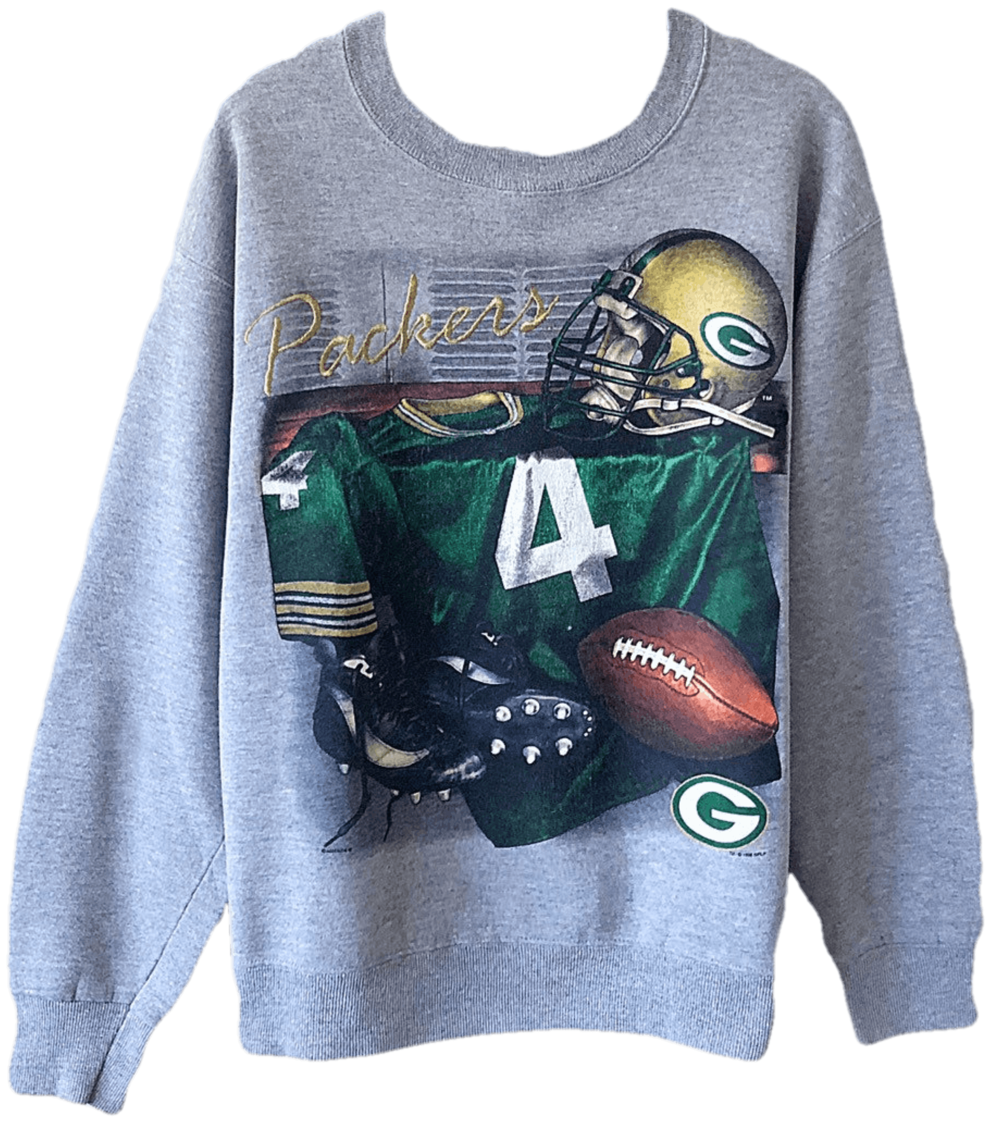 Vintage 90's Gray Green Bay Packers Brett Favre Locker Room