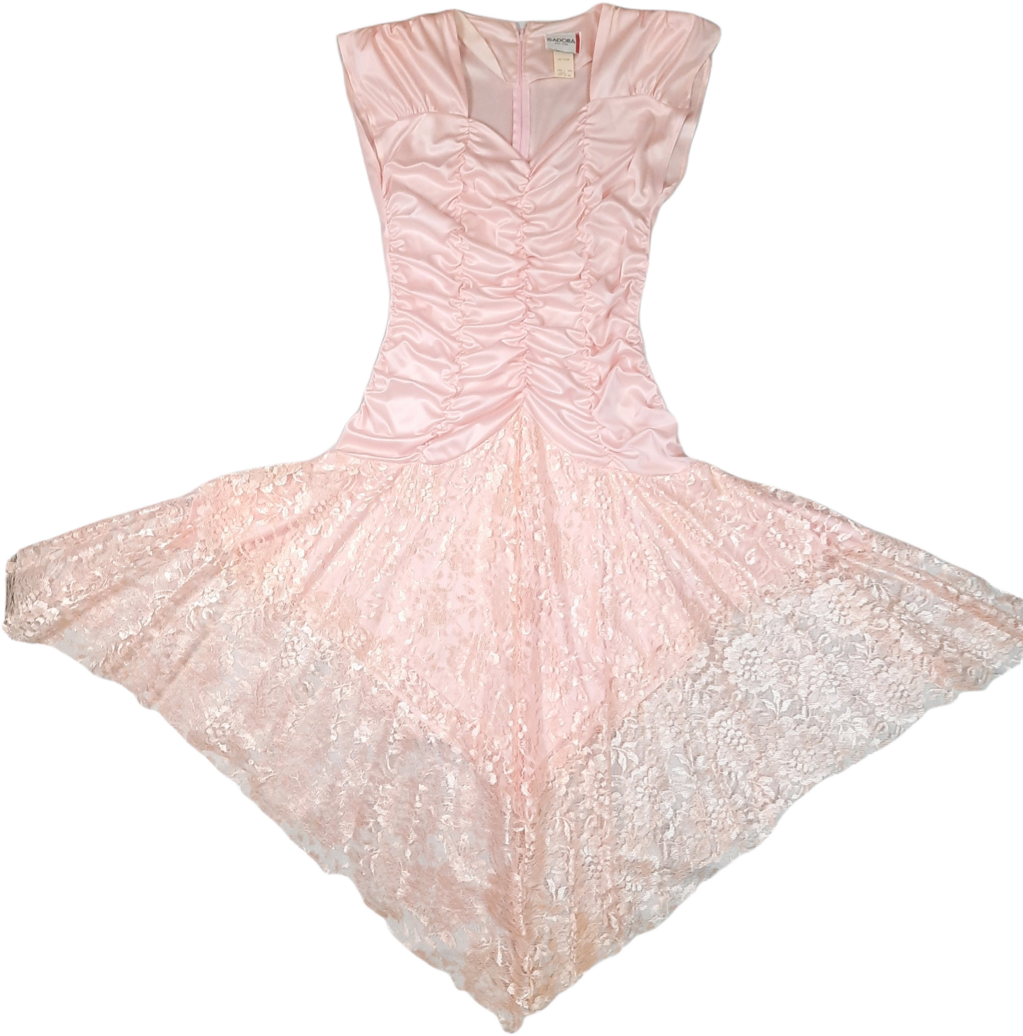 Isadora New York 80’s Pink Poly Lace Dress by Isadora New York
