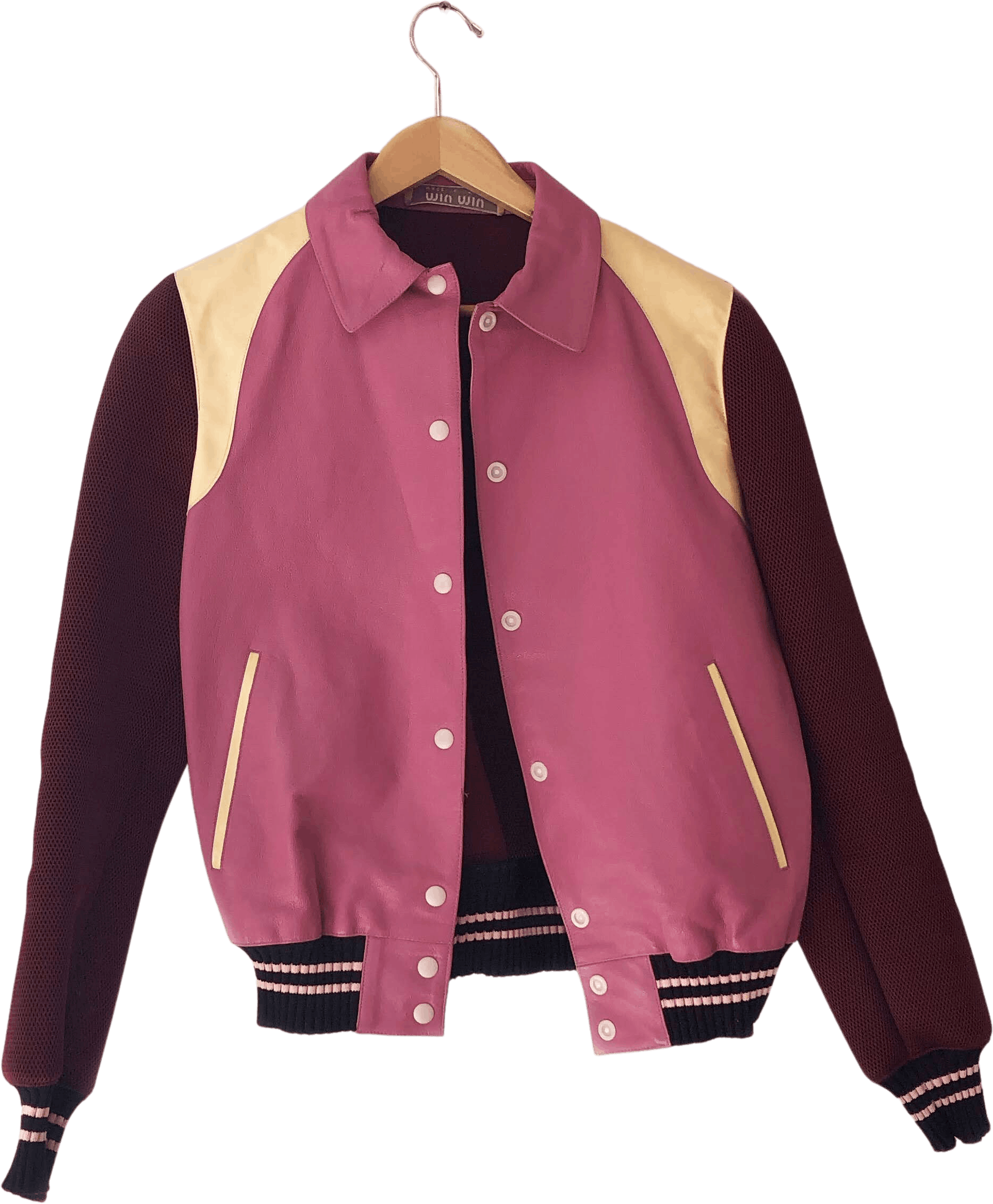 Vintage 00’s Pink Colorblock Varsity Jacket by Miu Miu | Shop THRILLING