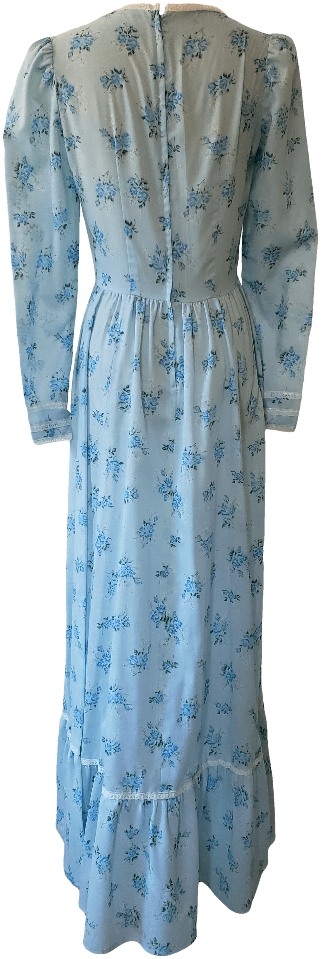 Vintage Light Blue Floral Prairie Dress
